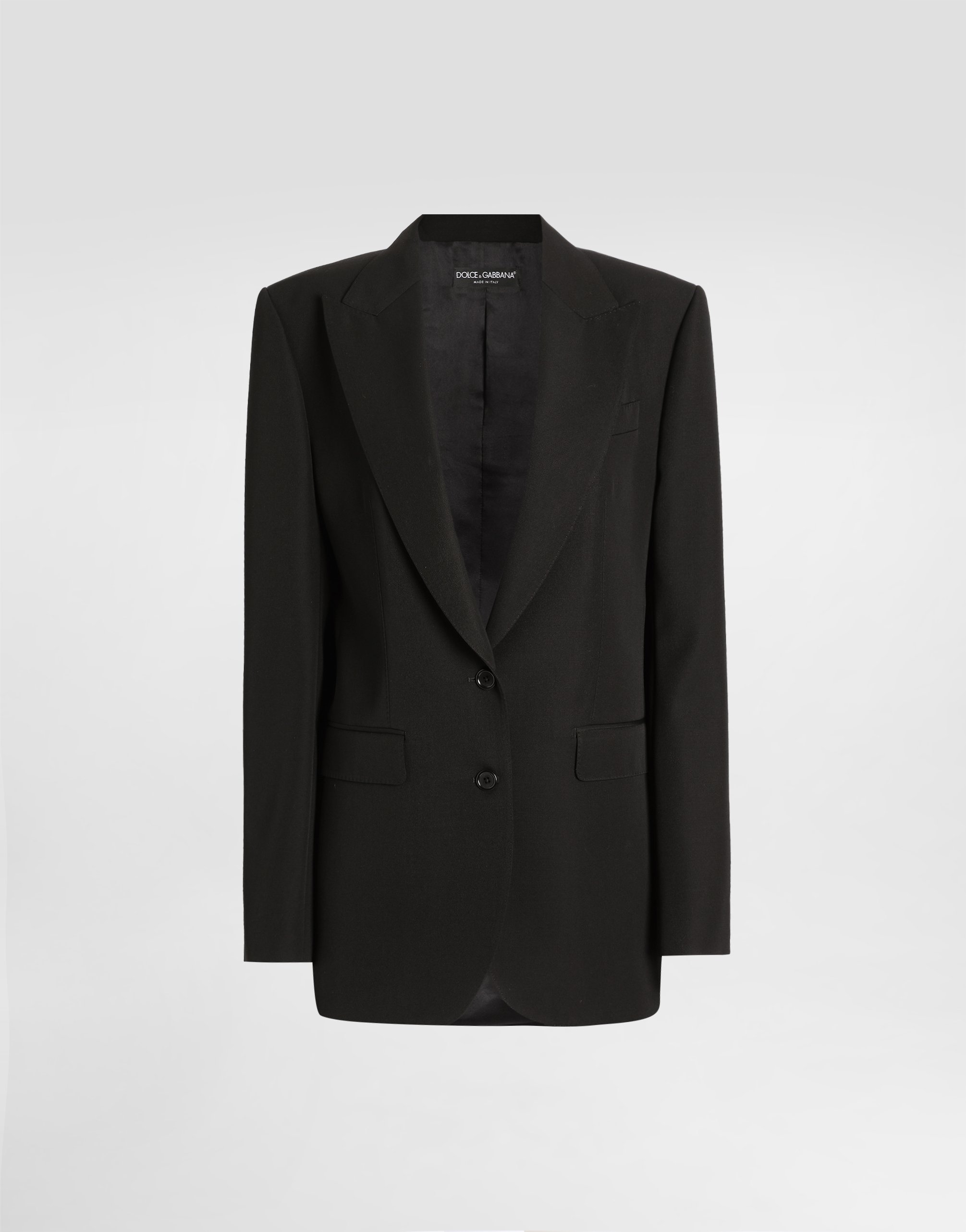 Dolce & Gabbana Wool Gabardine Jacket In Black
