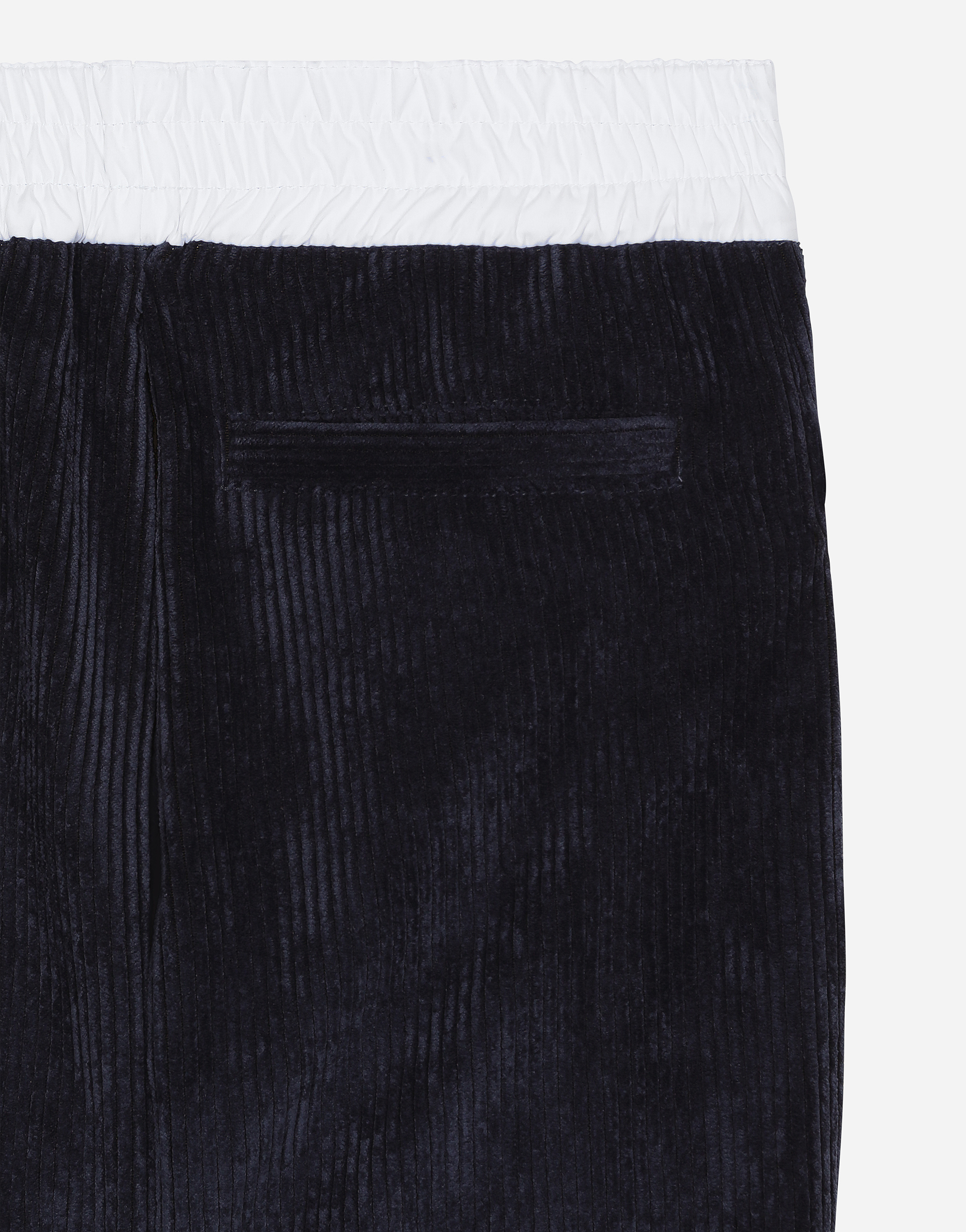 Dolce & Gabbana Corduroy Jogging Pants With Dg Logo In Blue