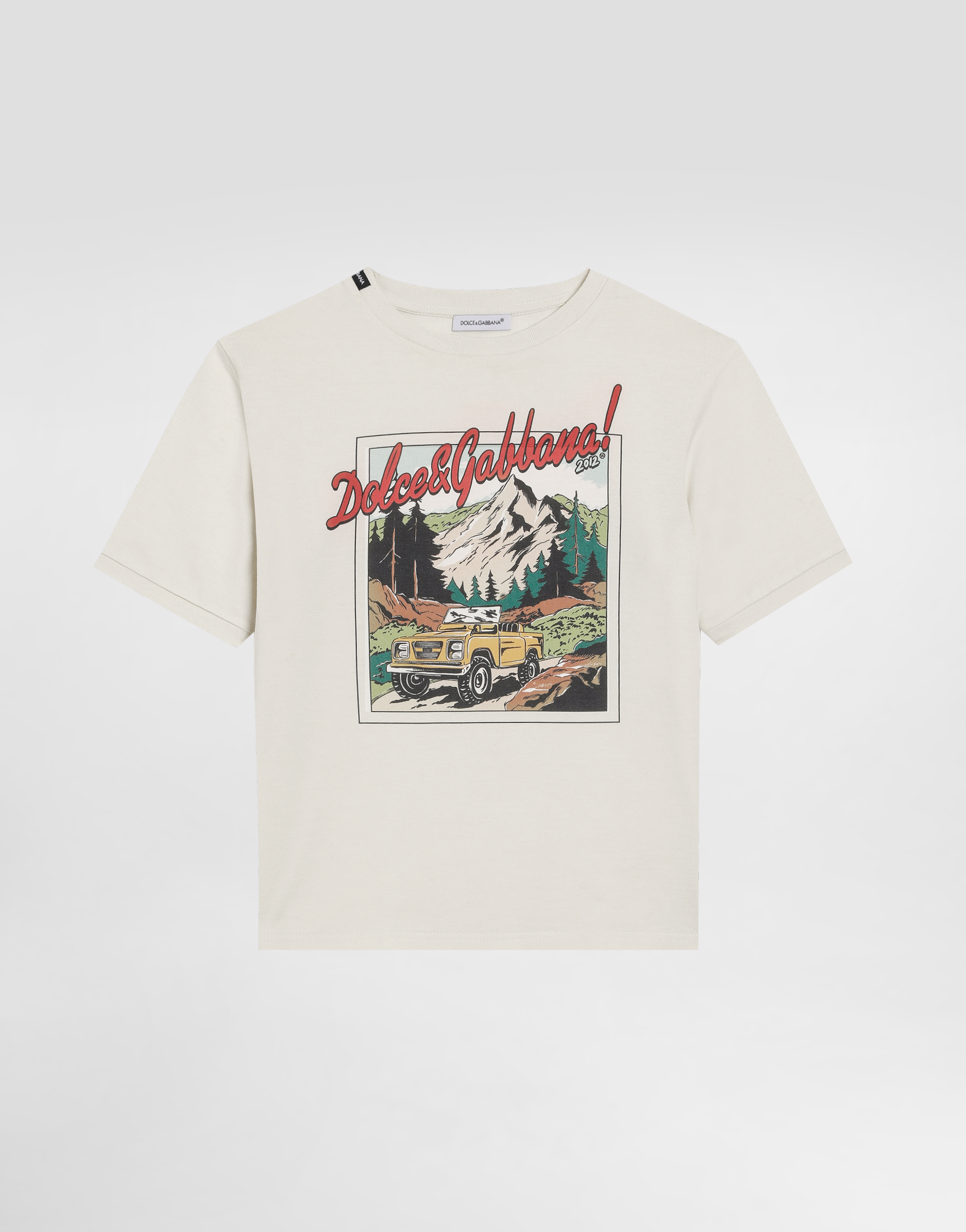 Dolce & Gabbana Jersey T-shirt With Postcard Print In White