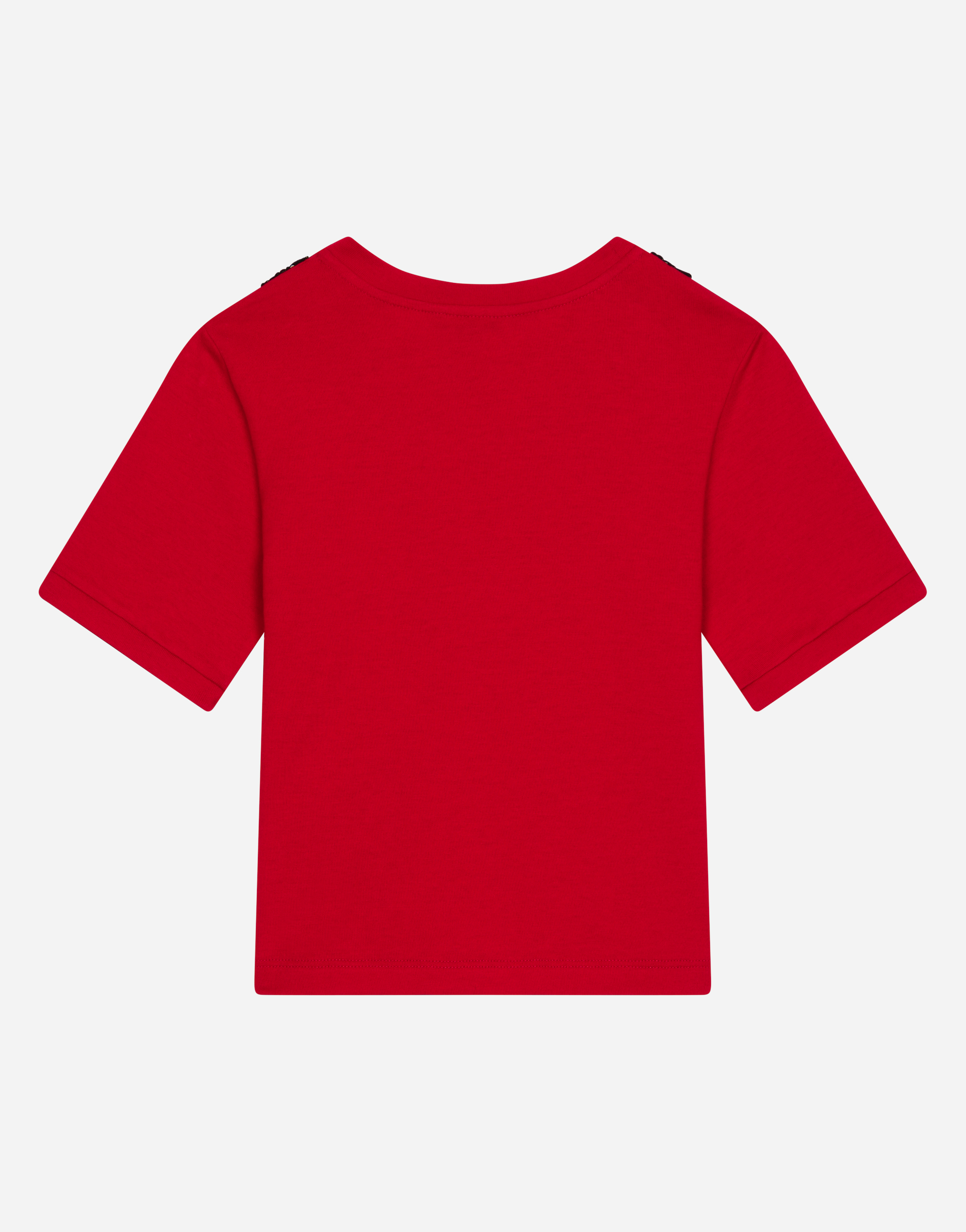 Shop Dolce & Gabbana Jersey T-shirt With Lace Insert In Red