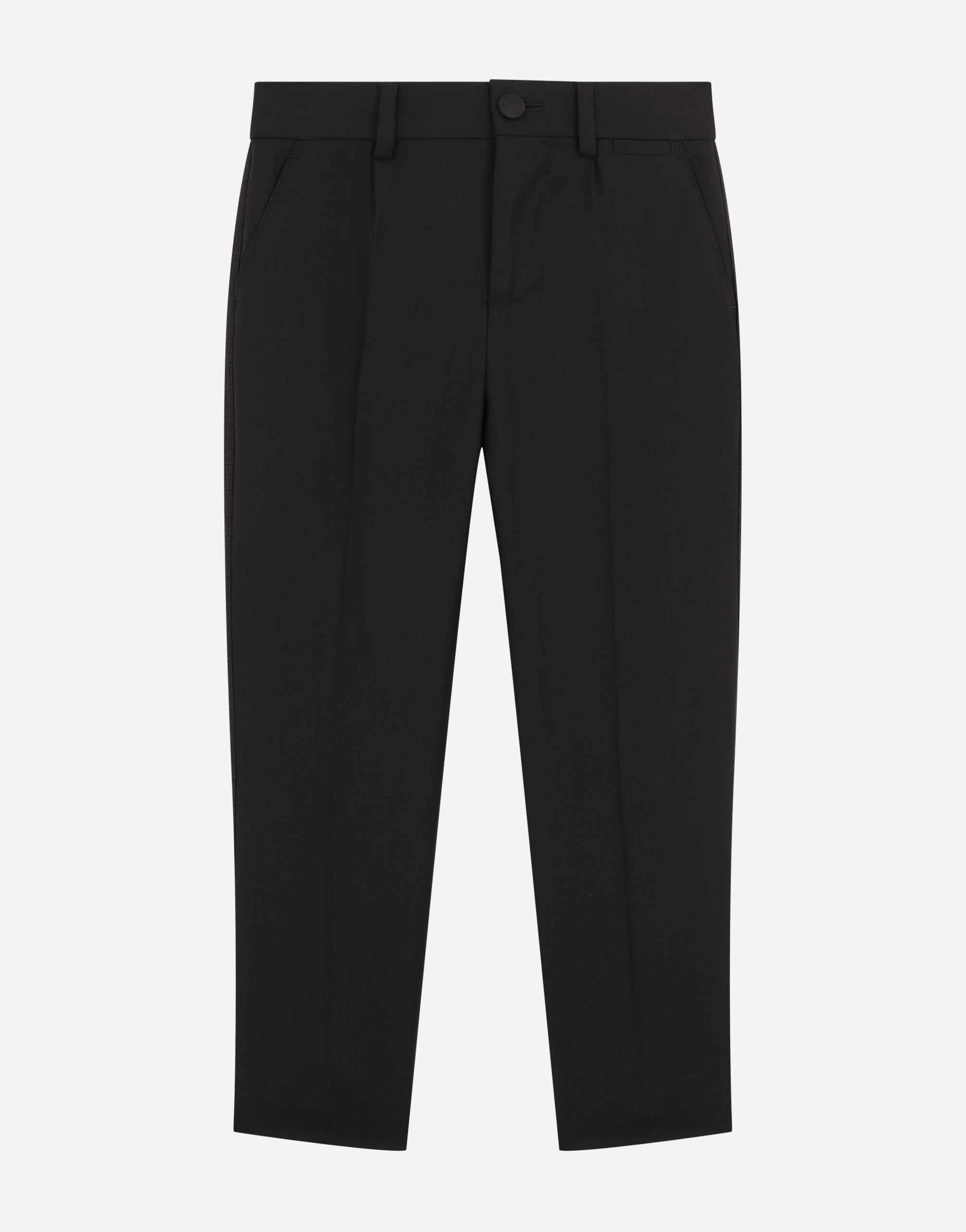 Single-breasted evening suit in stretch woolen fabric