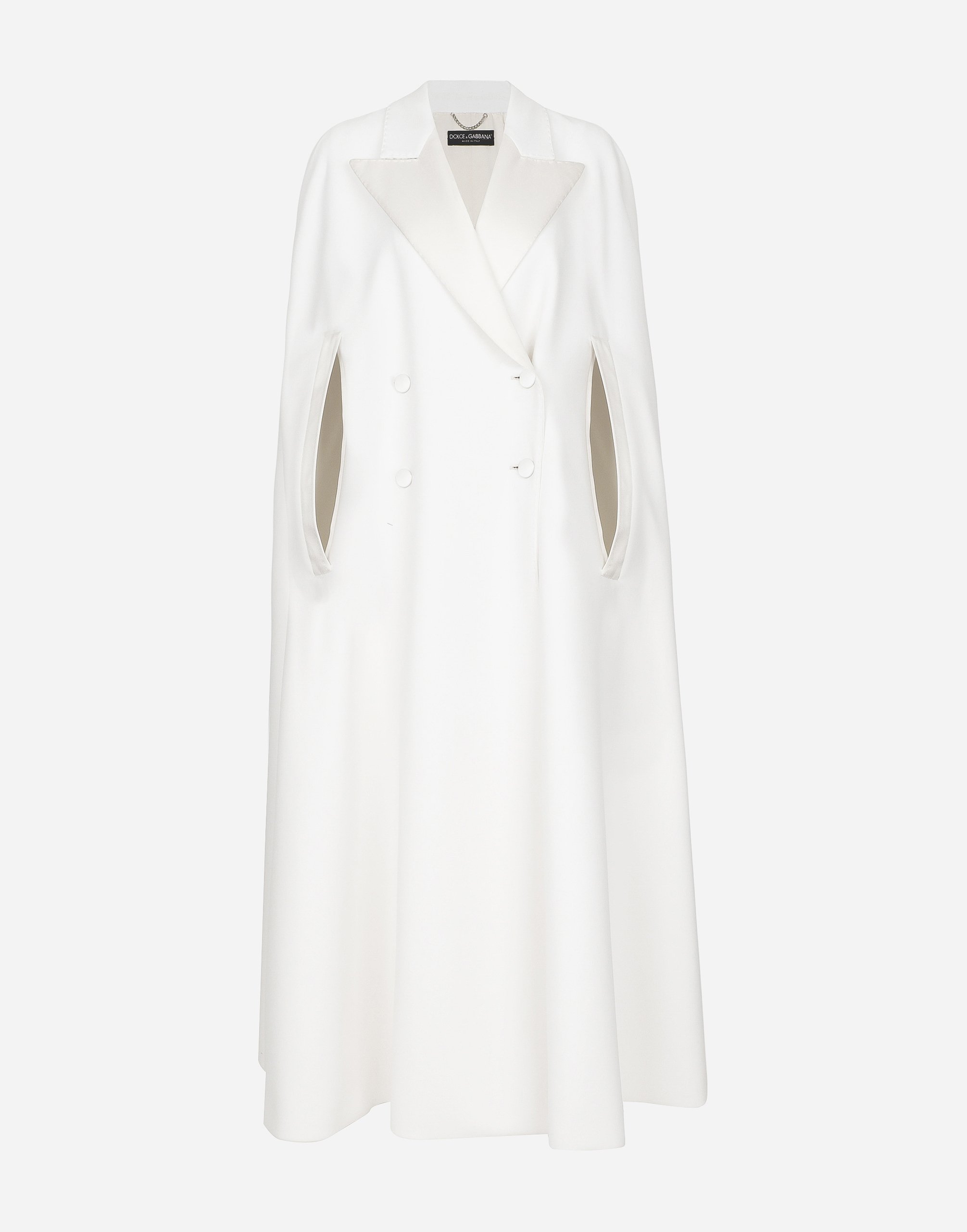 Dolce & Gabbana Double-breasted Wool Cape In White
