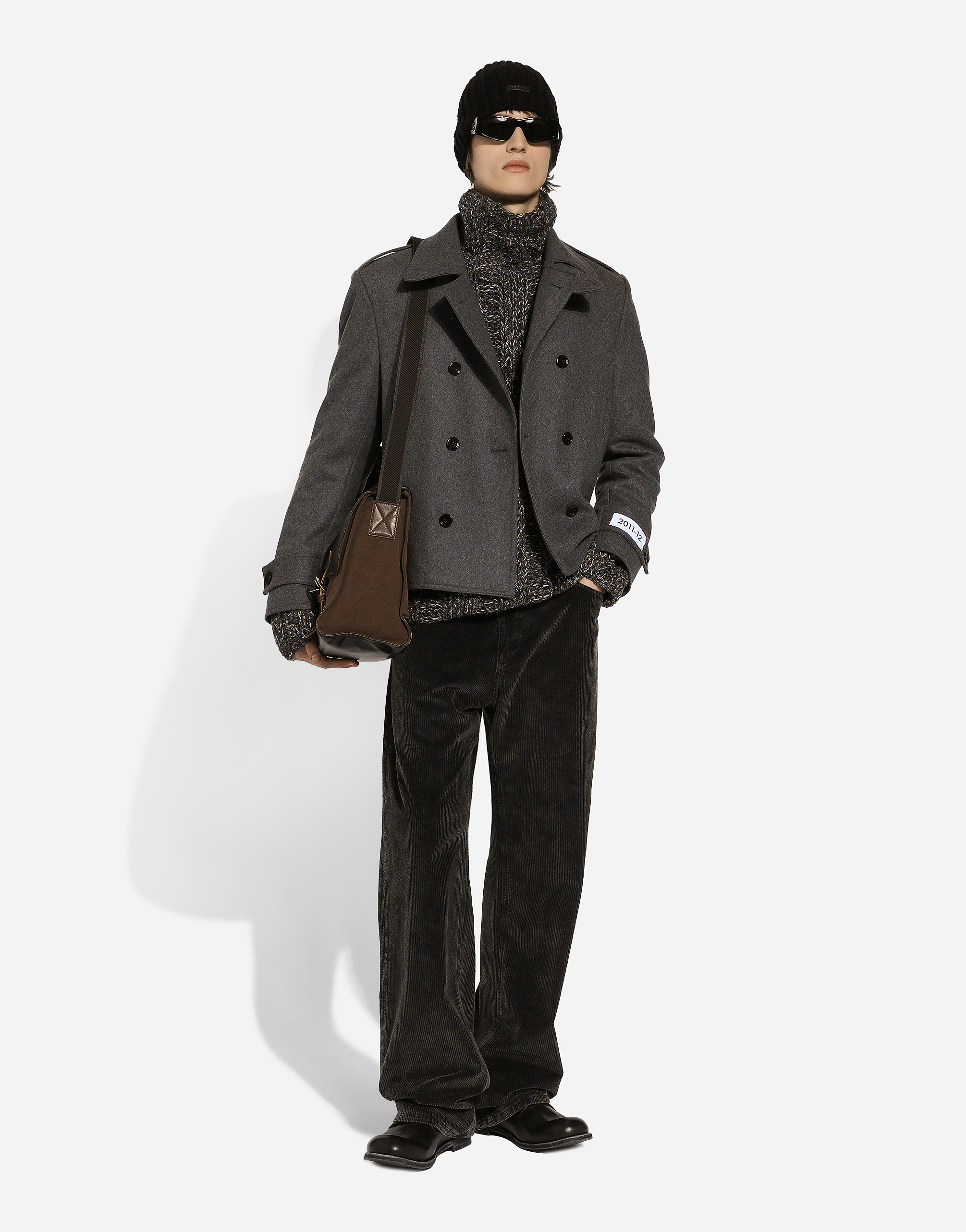 Dolce & Gabbana Charcoal Stretch Corduroy Pant In Black