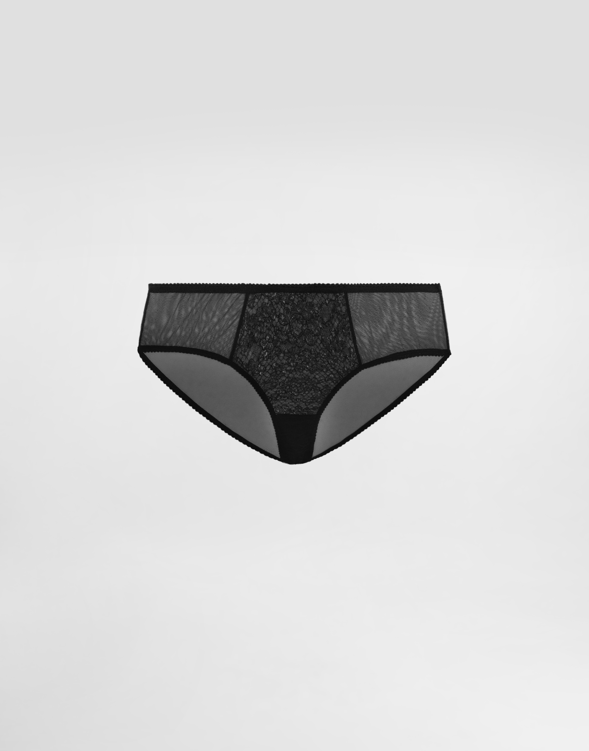 Dolce & Gabbana Tulle And Lace Briefs In Black