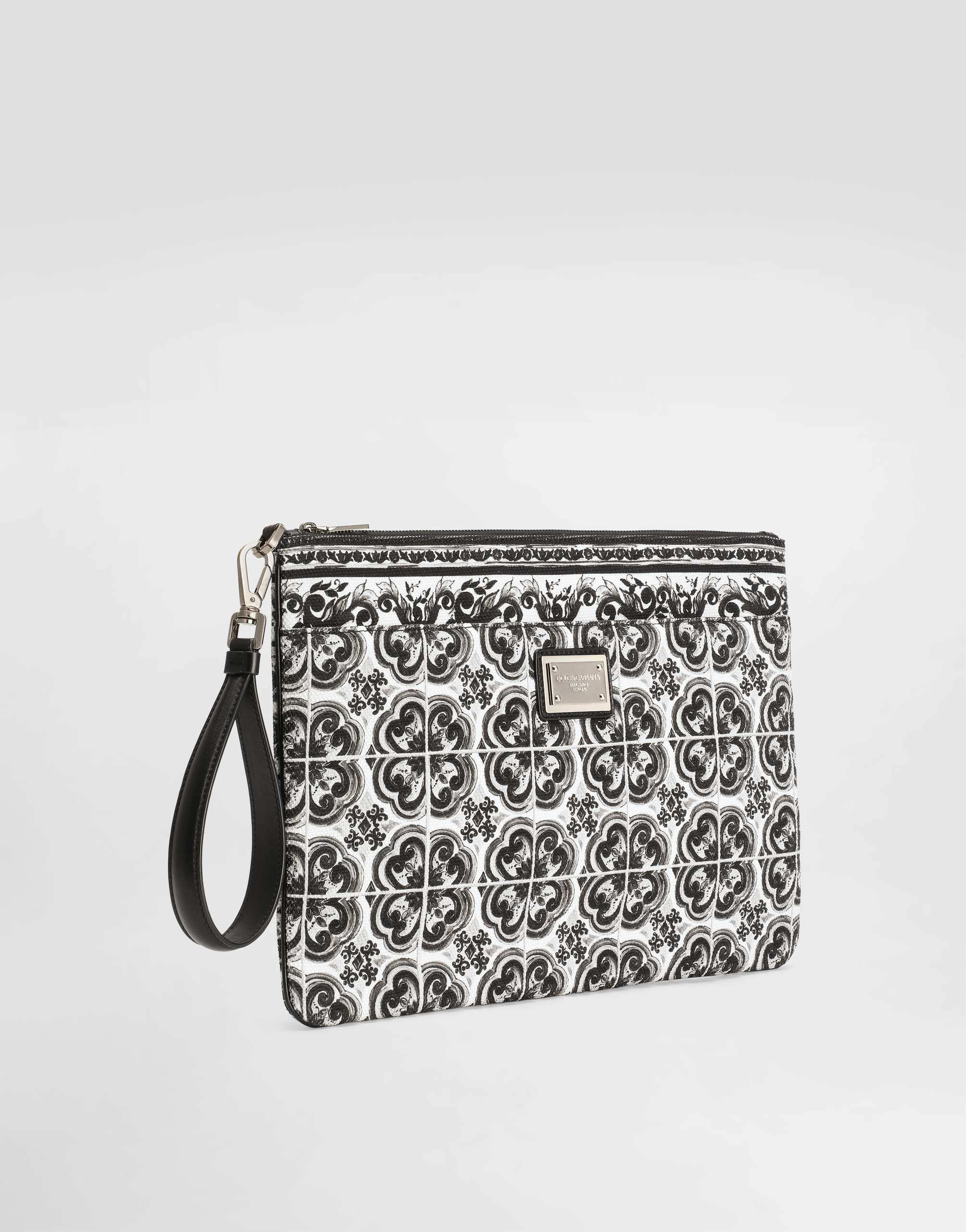 Dolce & Gabbana Majolica-print Canvas Clutch Bag