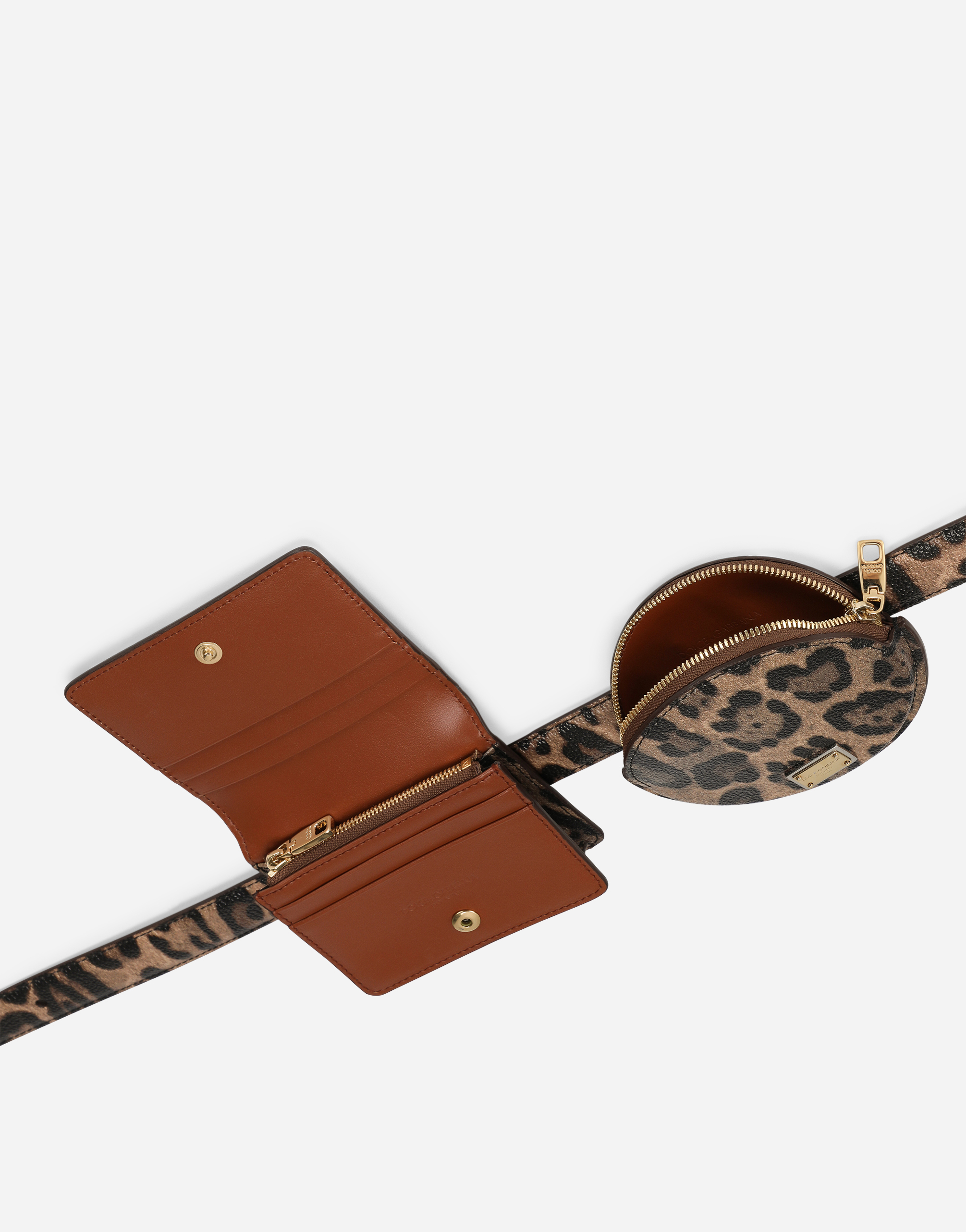 Leopard-print Crespo belt with mini bags