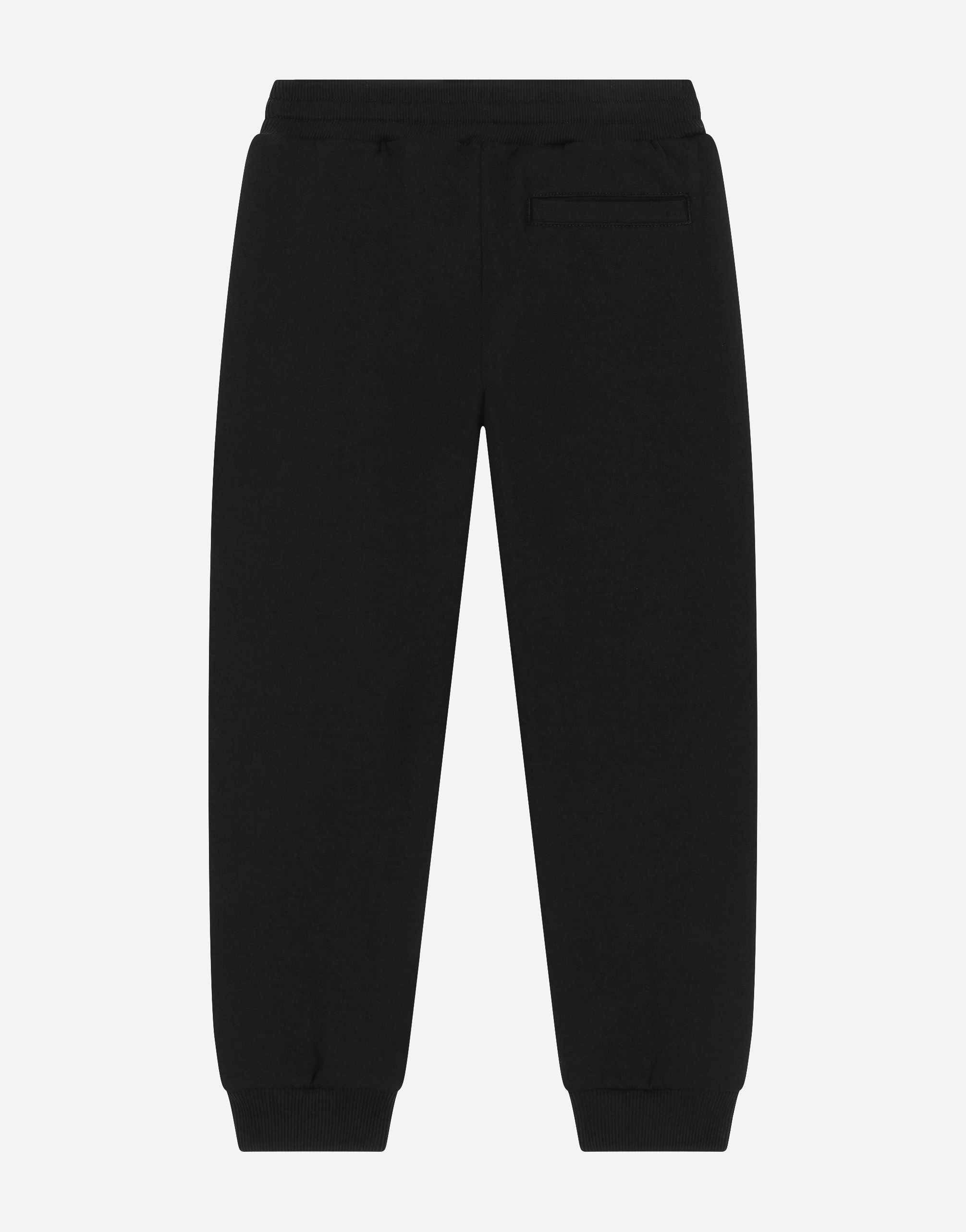 Shop Dolce & Gabbana Jersey Jogging Pants With Flocked Logo In Black