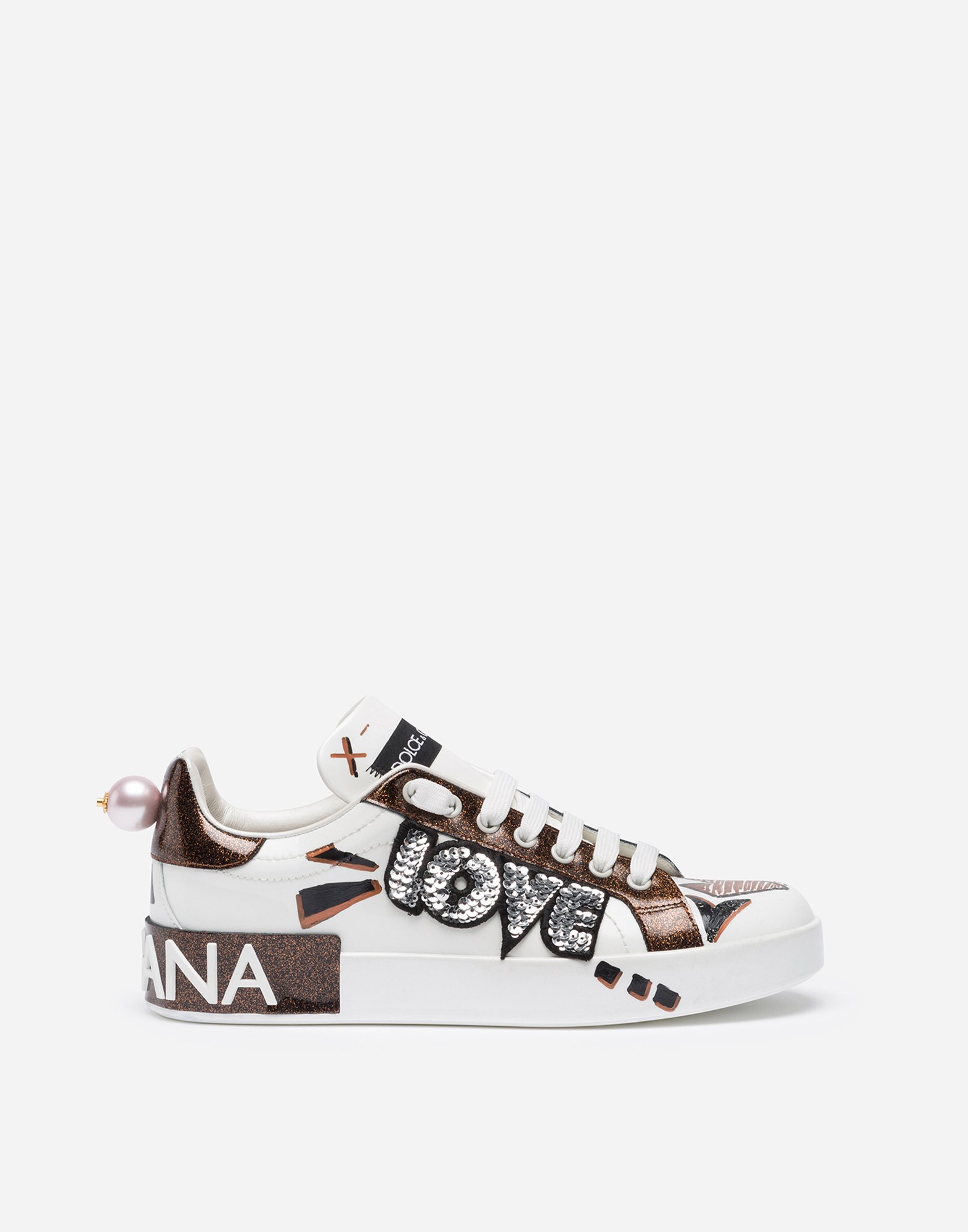 Portofino sneakers in nappa calfskin with love patch