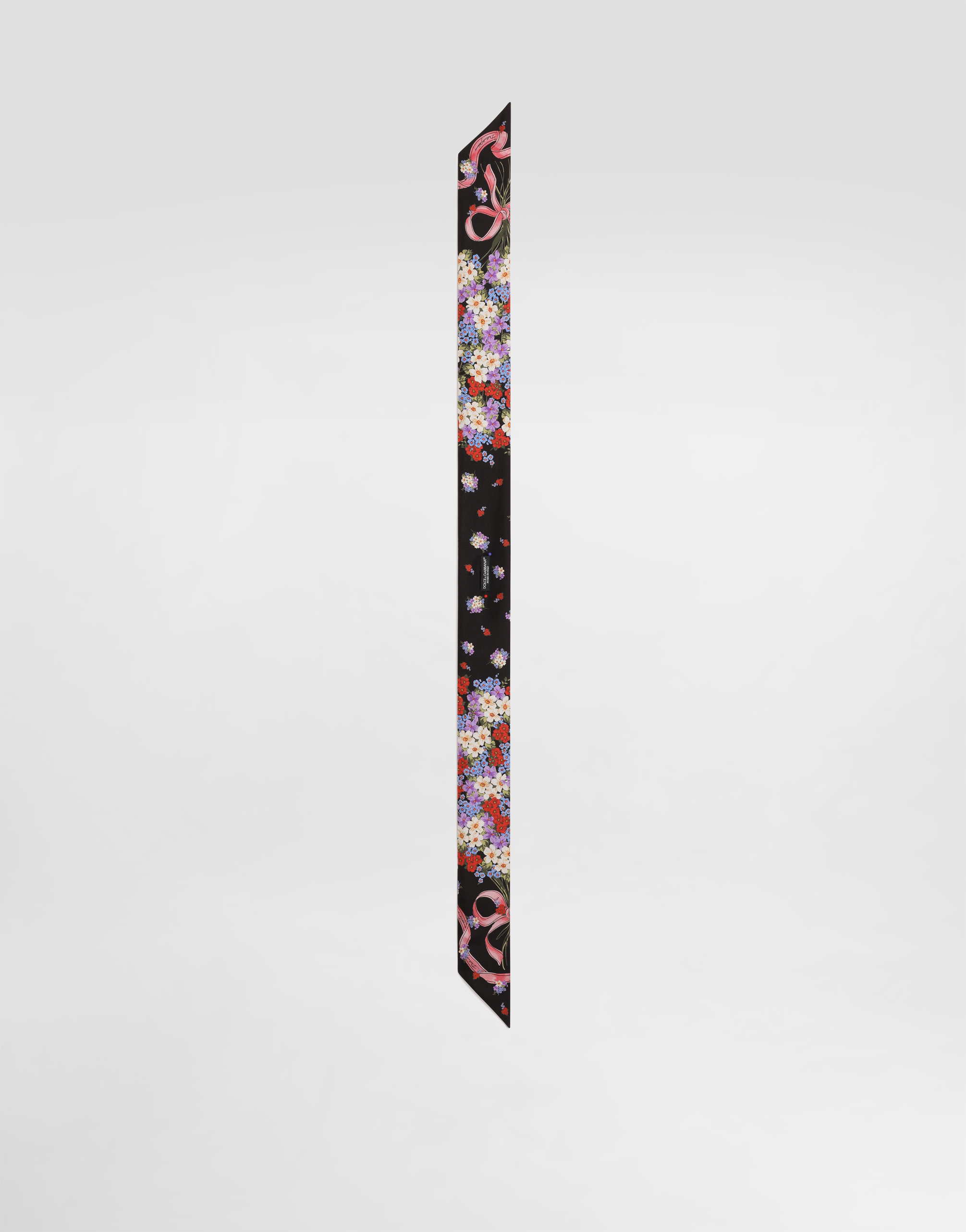 Small floral-print silk twill bandeau 6x100