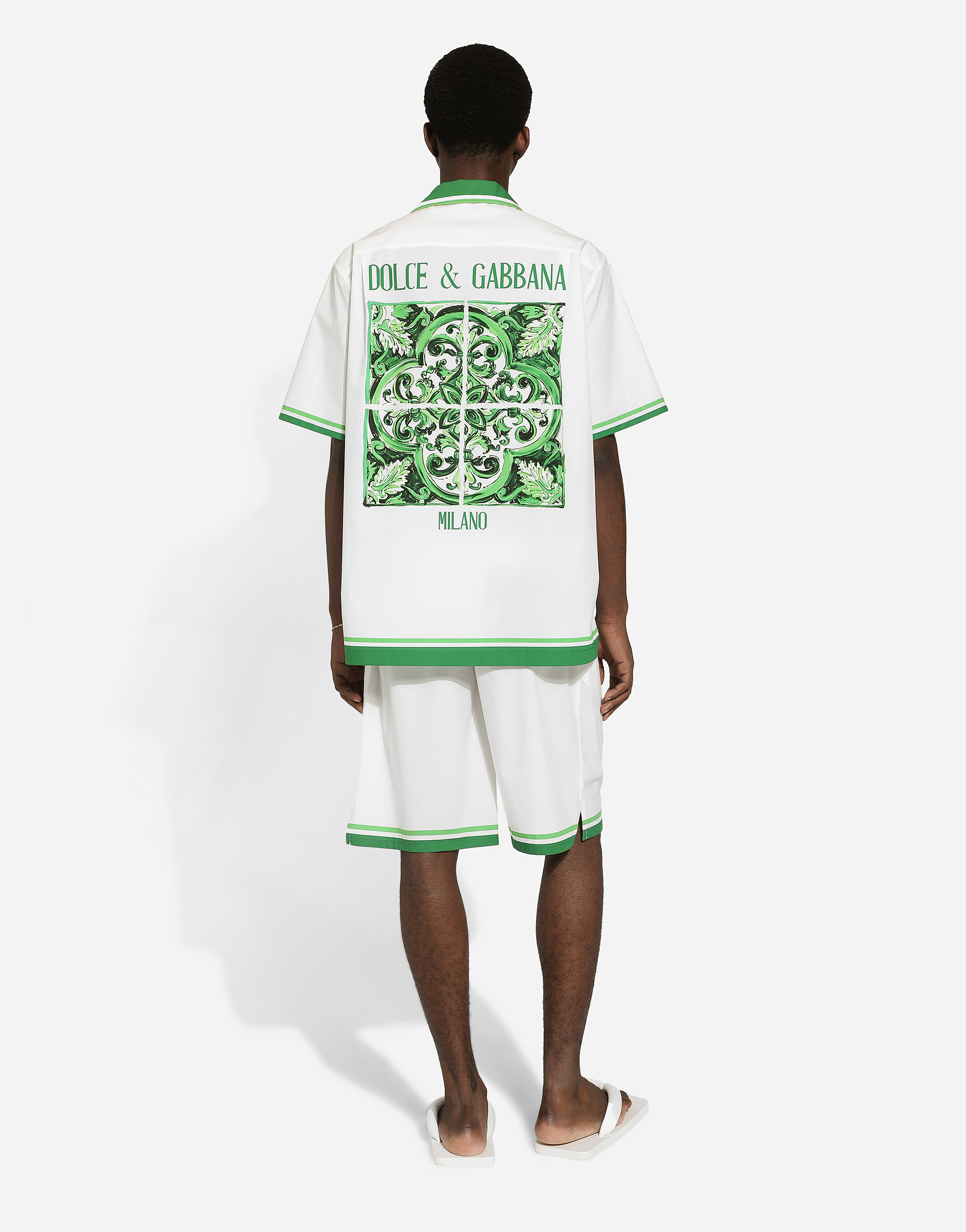 Dolce & Gabbana Majolica Print Cotton Shorts In Print