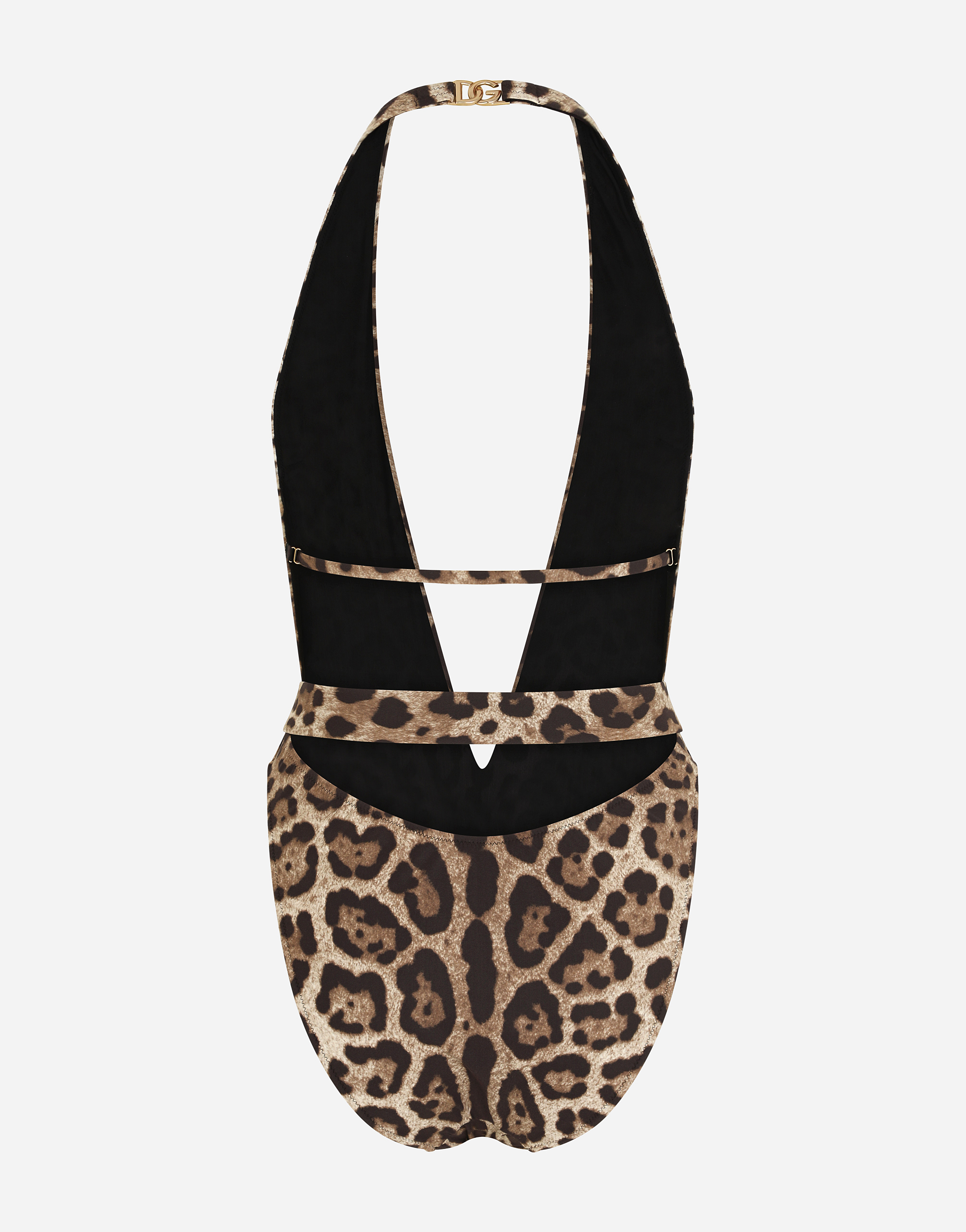 DOLCE & GABBANA LEOPARD-PRINT ONE-PIECE SWIMSUIT WITH BELT