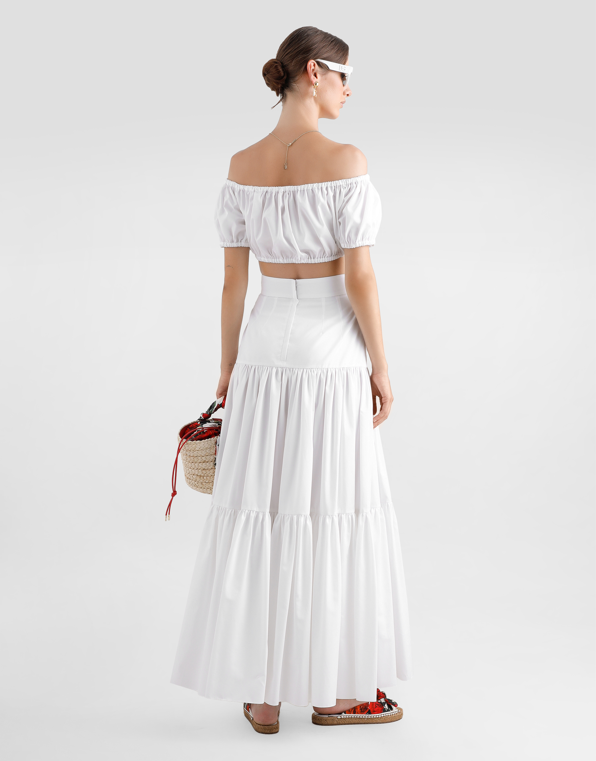 Dolce & Gabbana Cotton Bardot-neck Top In White