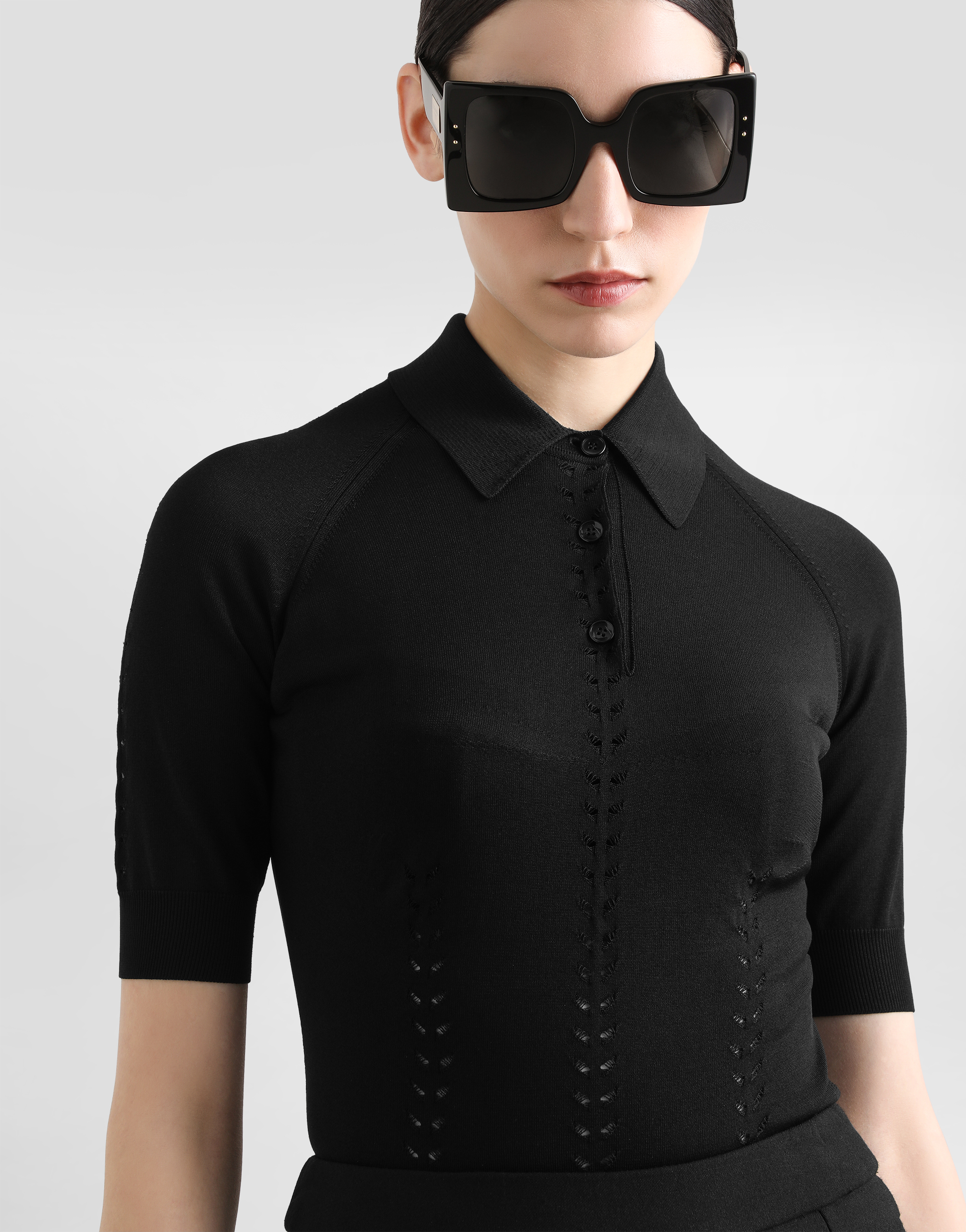 Dolce & Gabbana Viscose Polo-shirt In Nero