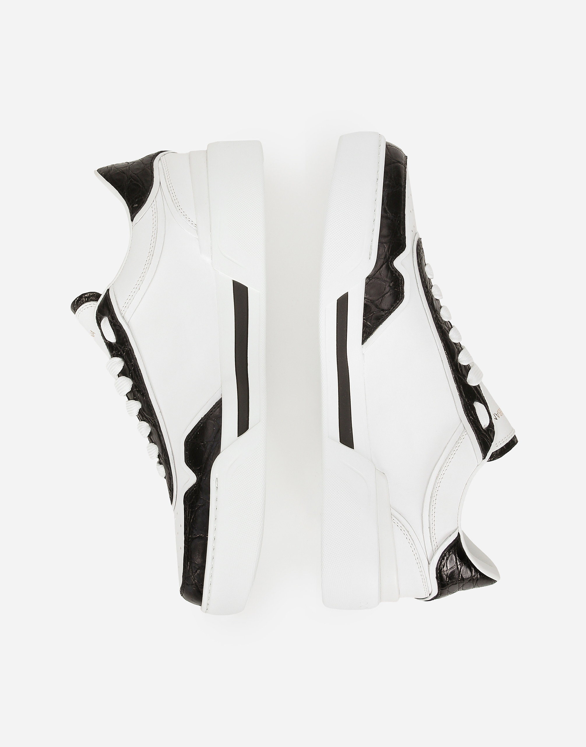 Dolce & Gabbana New Roma Sneakers In Bianco/nero