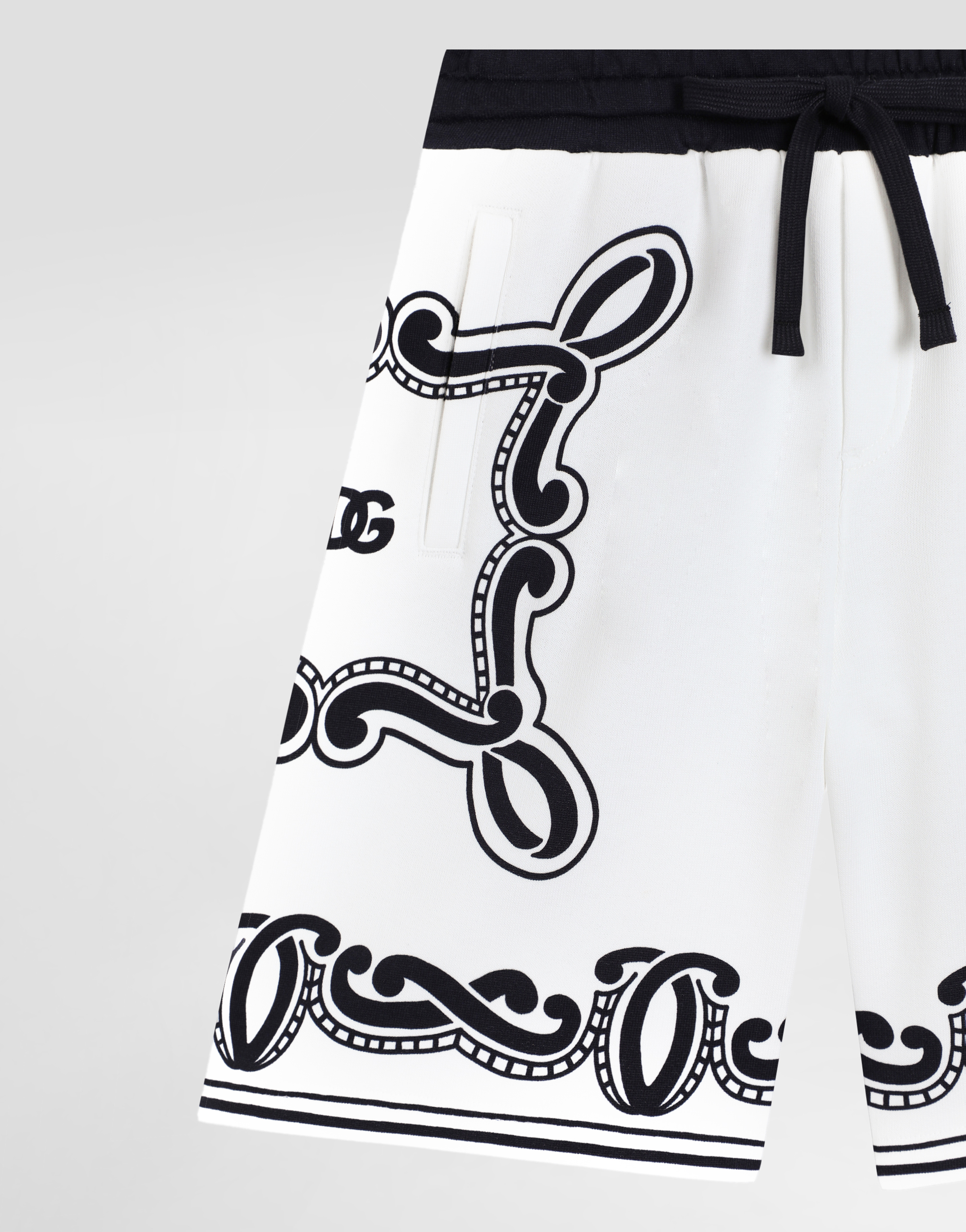 Dolce & Gabbana Fleece Shorts With Bandanna Print In Print