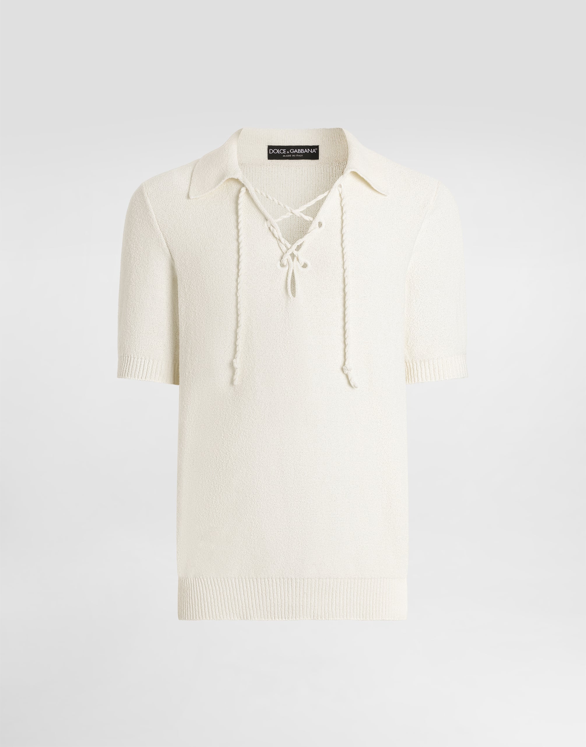 Serafino pullover with drawstring in Beige for Men | Dolce&Gabbana® US