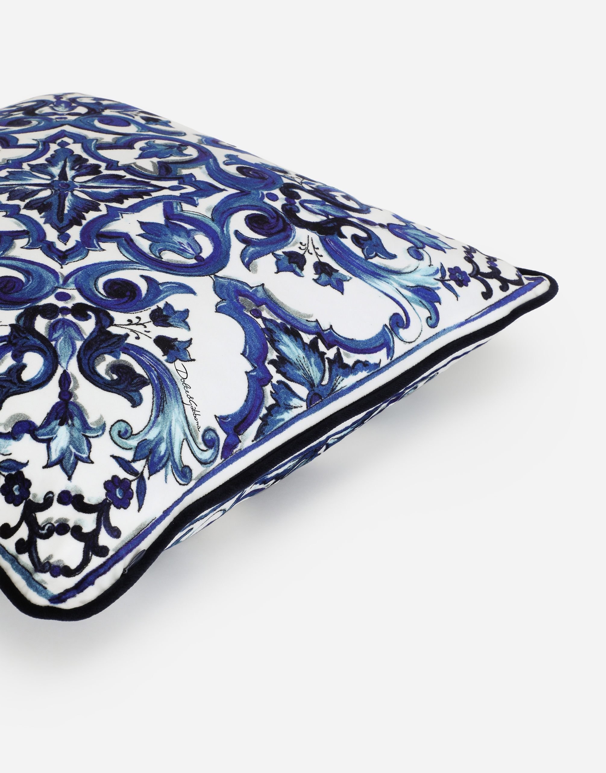 Dolce & Gabbana Velvet Cushion Small Multicolor Unisex Onesize In Multicolor