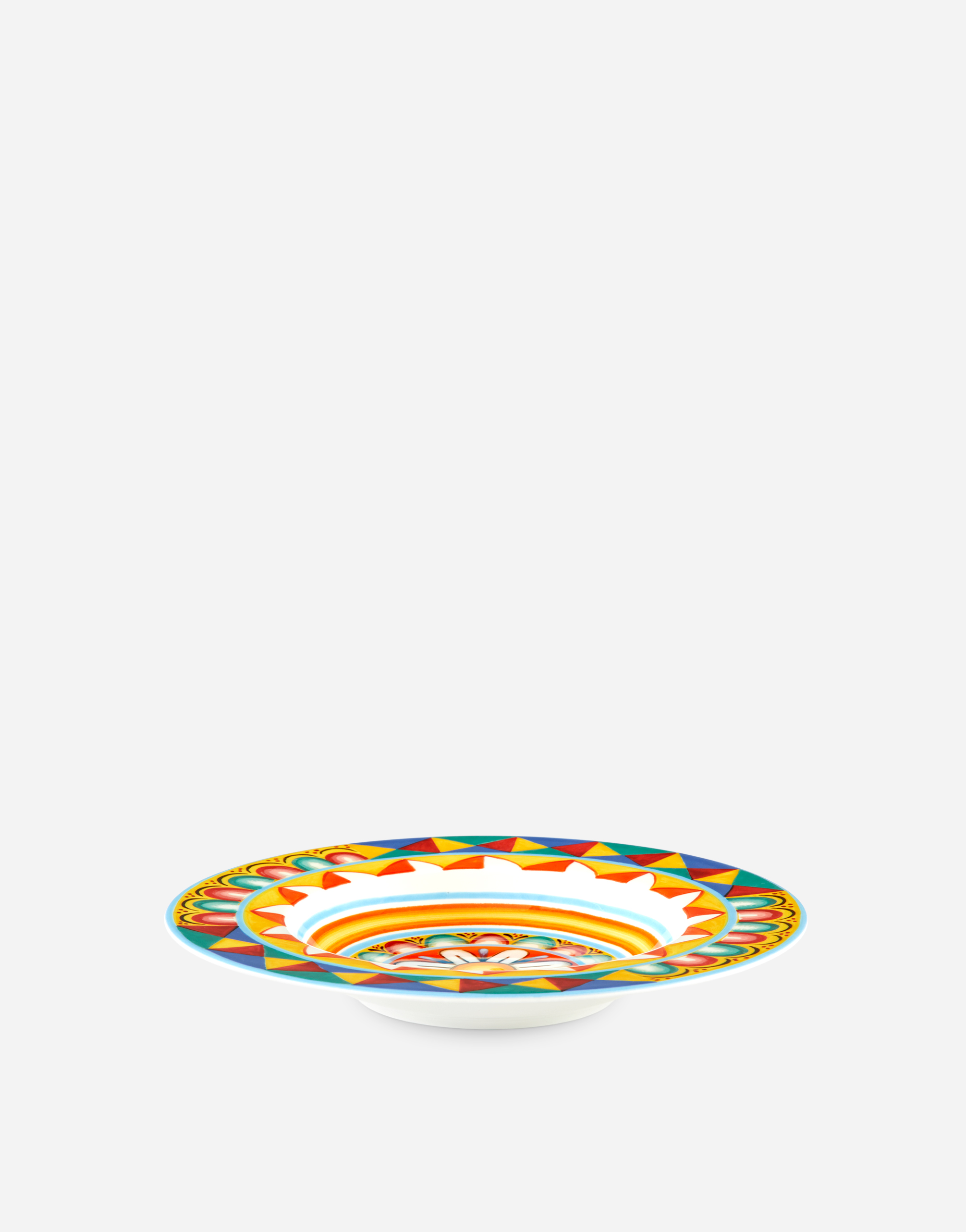 Dolce & Gabbana Set 2 Soup Plates In Fine Porcelain Multicolor Unisex Onesize In Multicolor