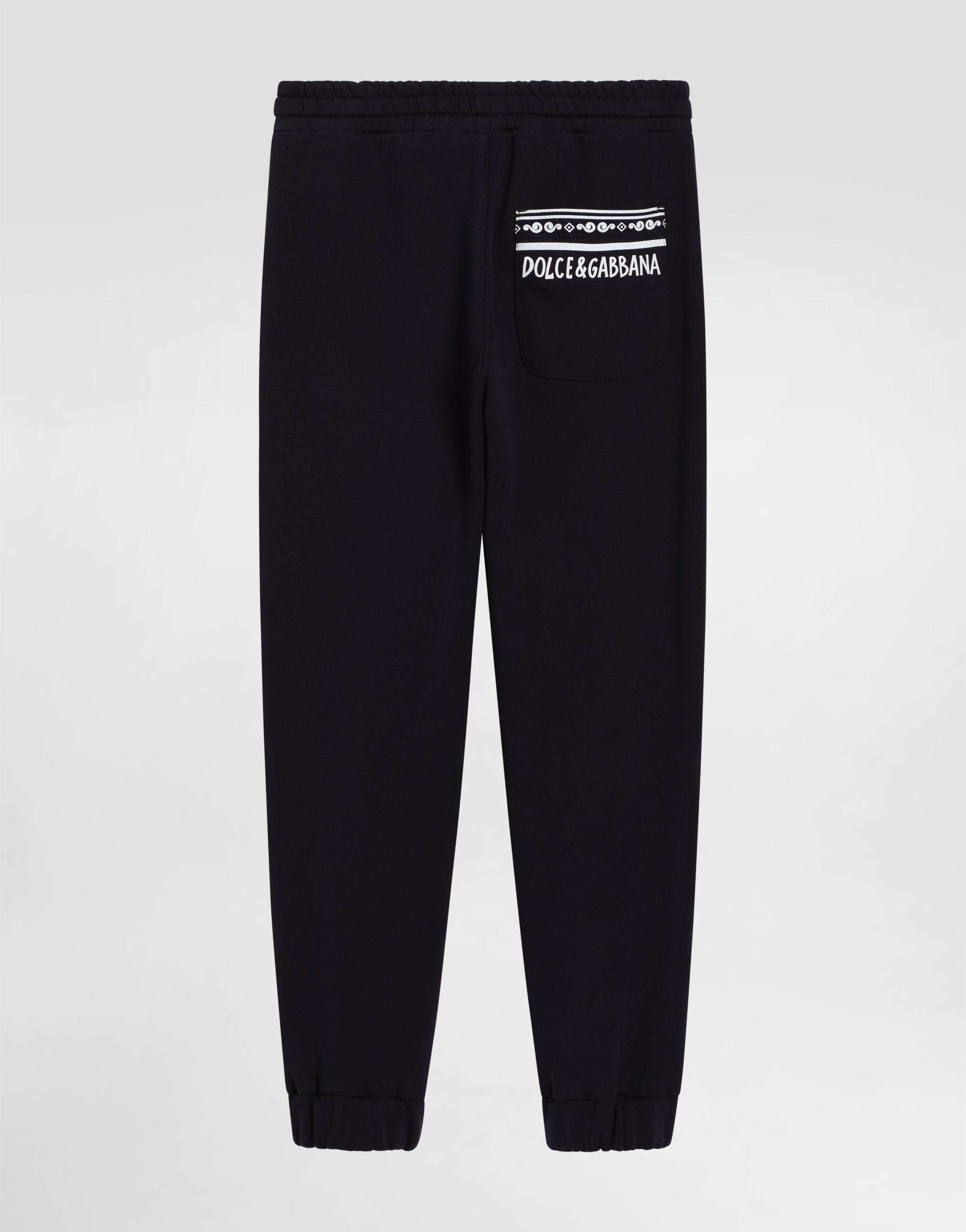 Dolce & Gabbana Fleece Jogging Pants With Dg Logo In Blue