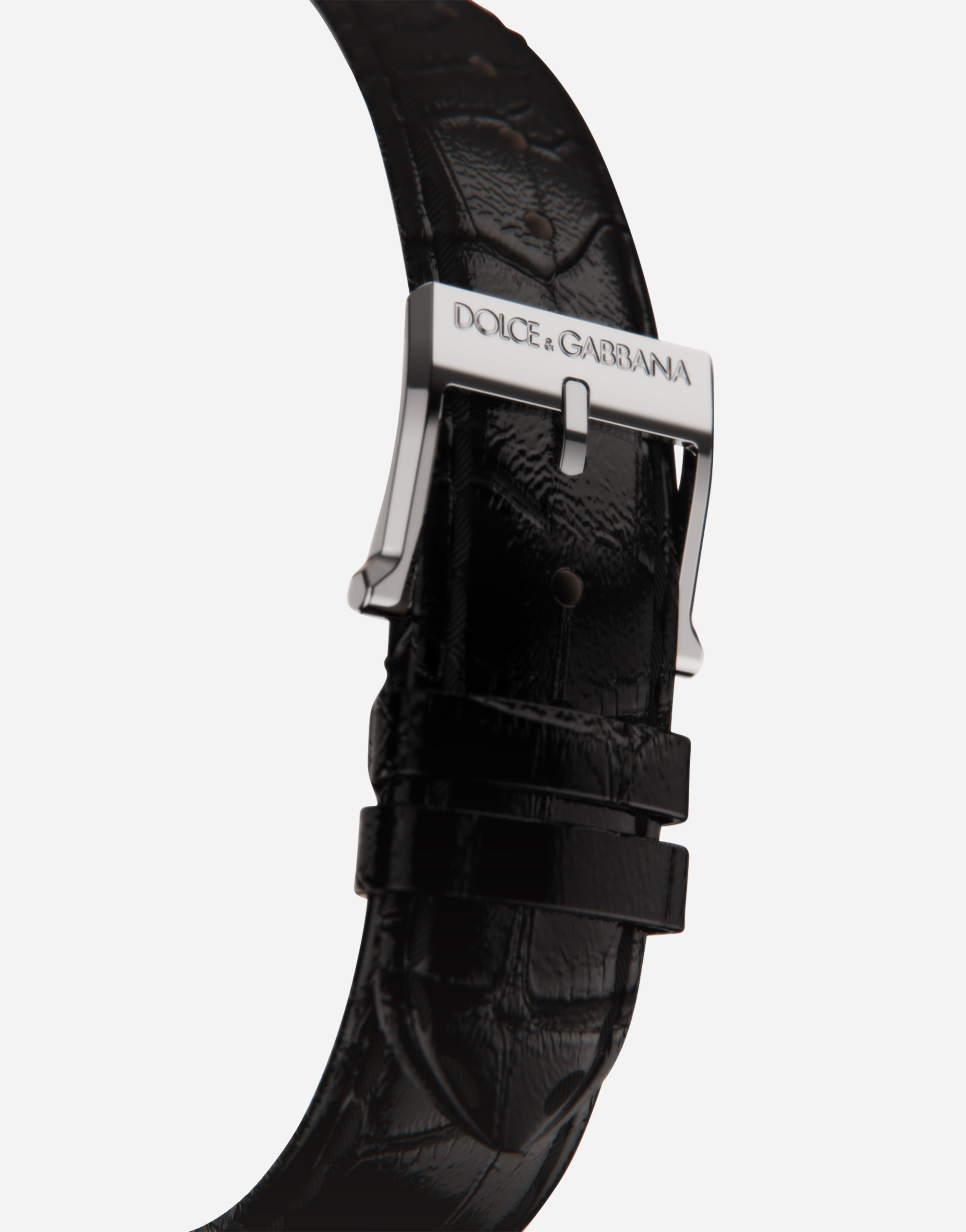 Dolce & Gabbana Dg7 Watch In Steel With Mother Of Pearl And Diamonds In Black
