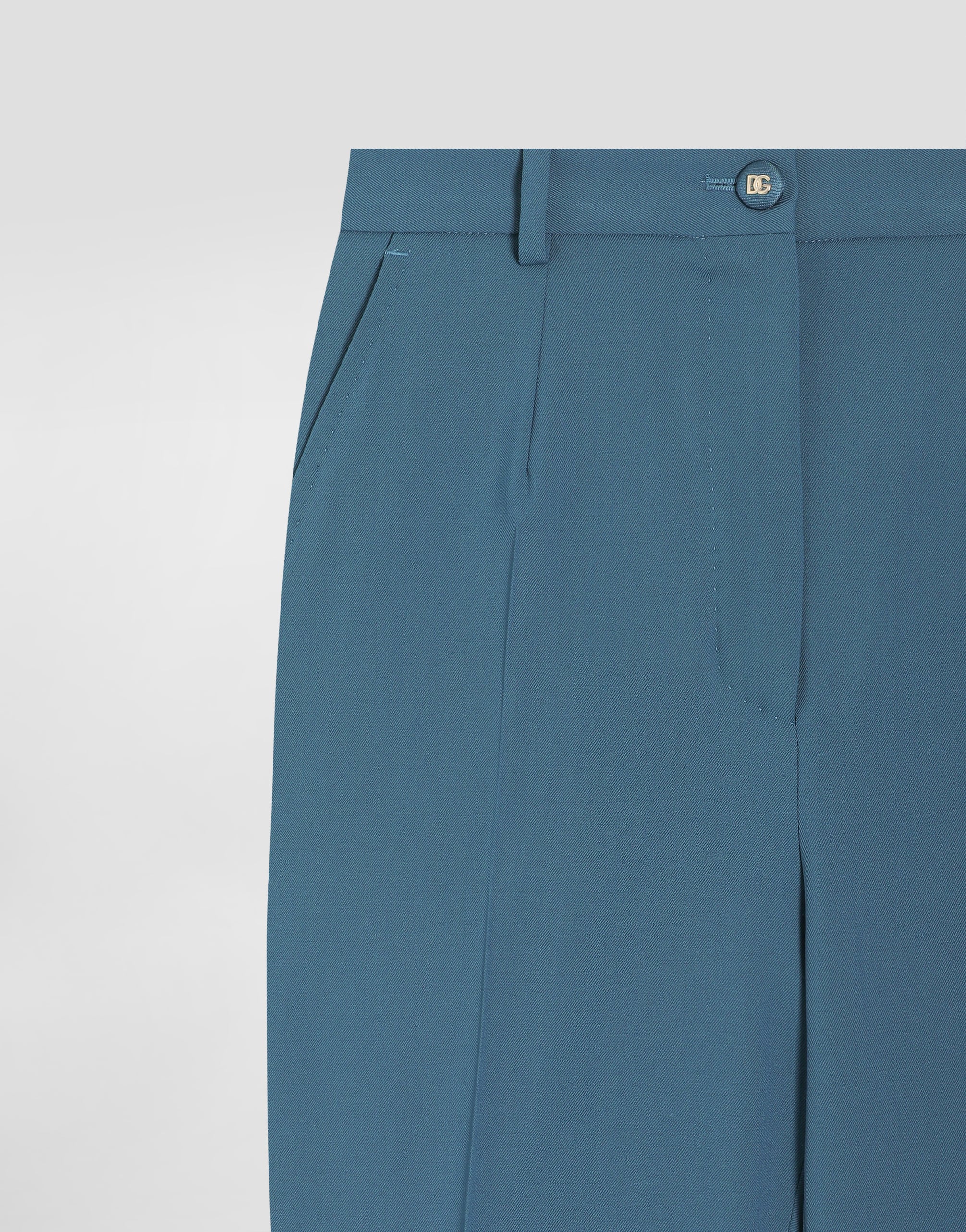 Dolce & Gabbana Wool Tailored Pants In Blue