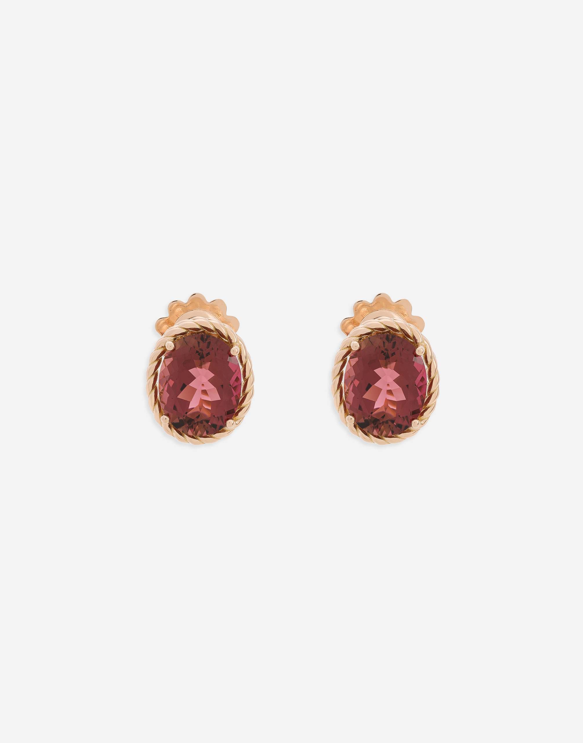 Dolce & Gabbana Anna Earrings In Red Gold 18kt With Toumalines