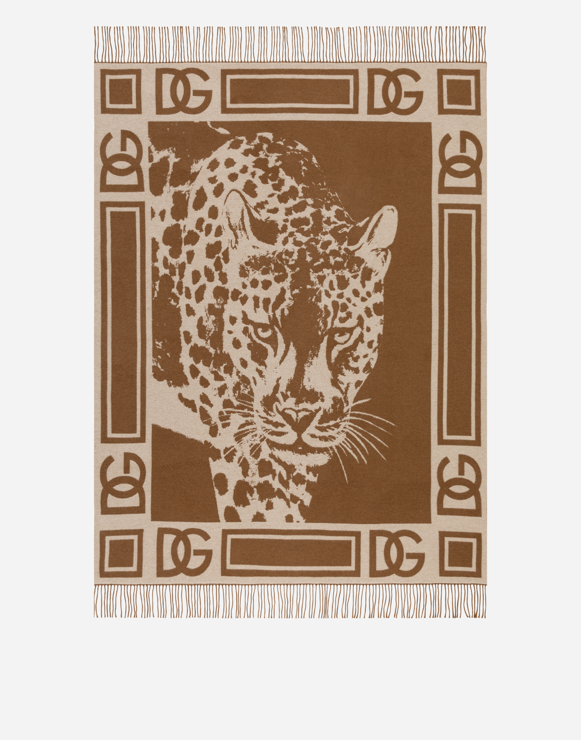 Dolce & Gabbana Cashmere Jacquard Blanket Multicolor Unisex Onesize In Multicolor