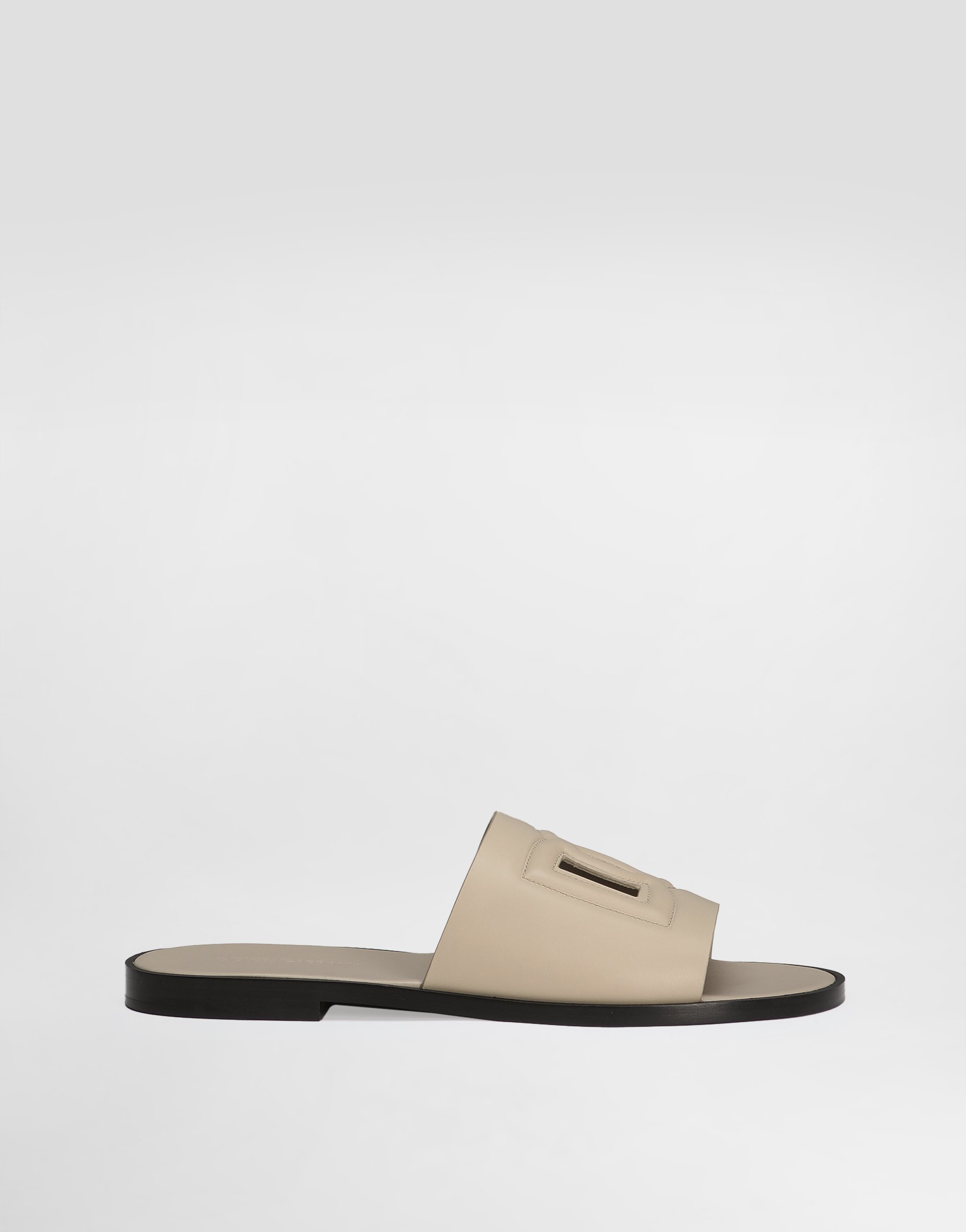 Shop Dolce & Gabbana Sandalo In Pelle Di Vitello In Beige