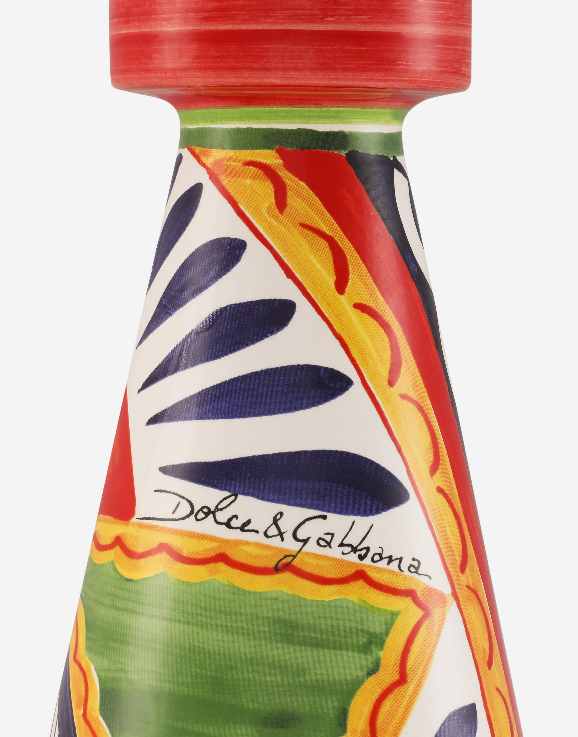 Dolce & Gabbana Ceramic Candle Holder Large In Multicolor