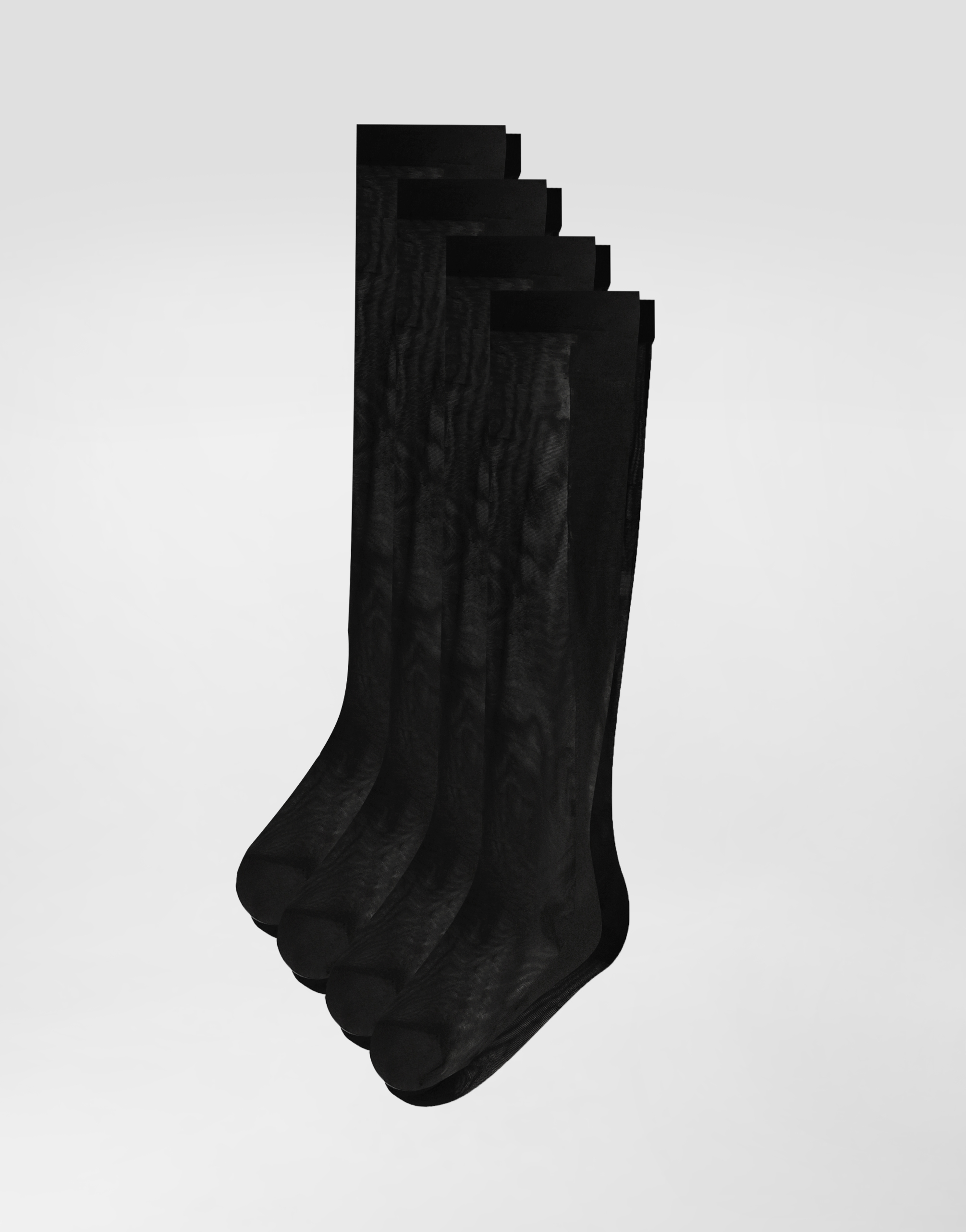 Dolce & Gabbana Three-pack Of Nylon Socks With Dg Logo In Black