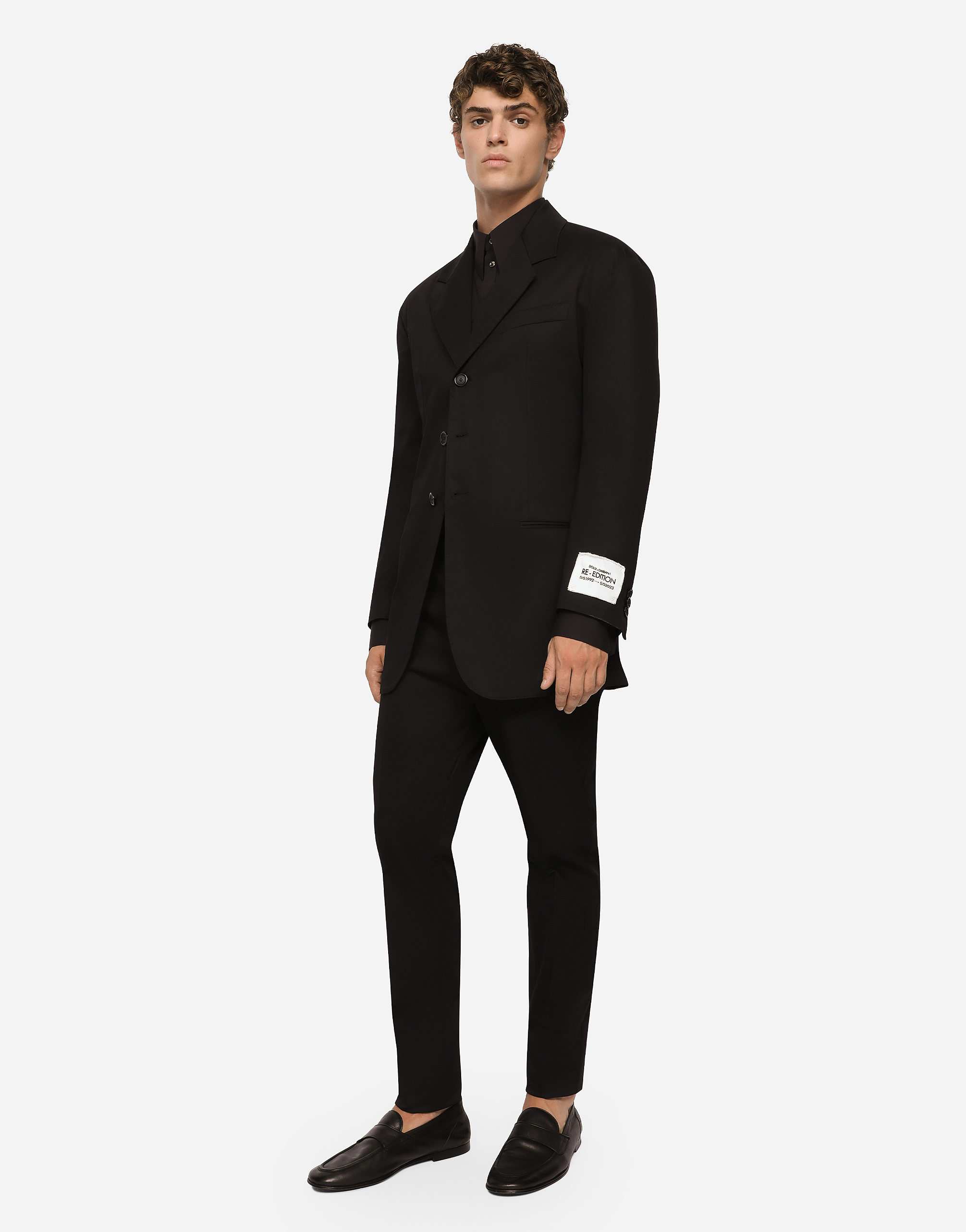 Shop Dolce & Gabbana Stretch Cotton Gabardine Jacket In Black