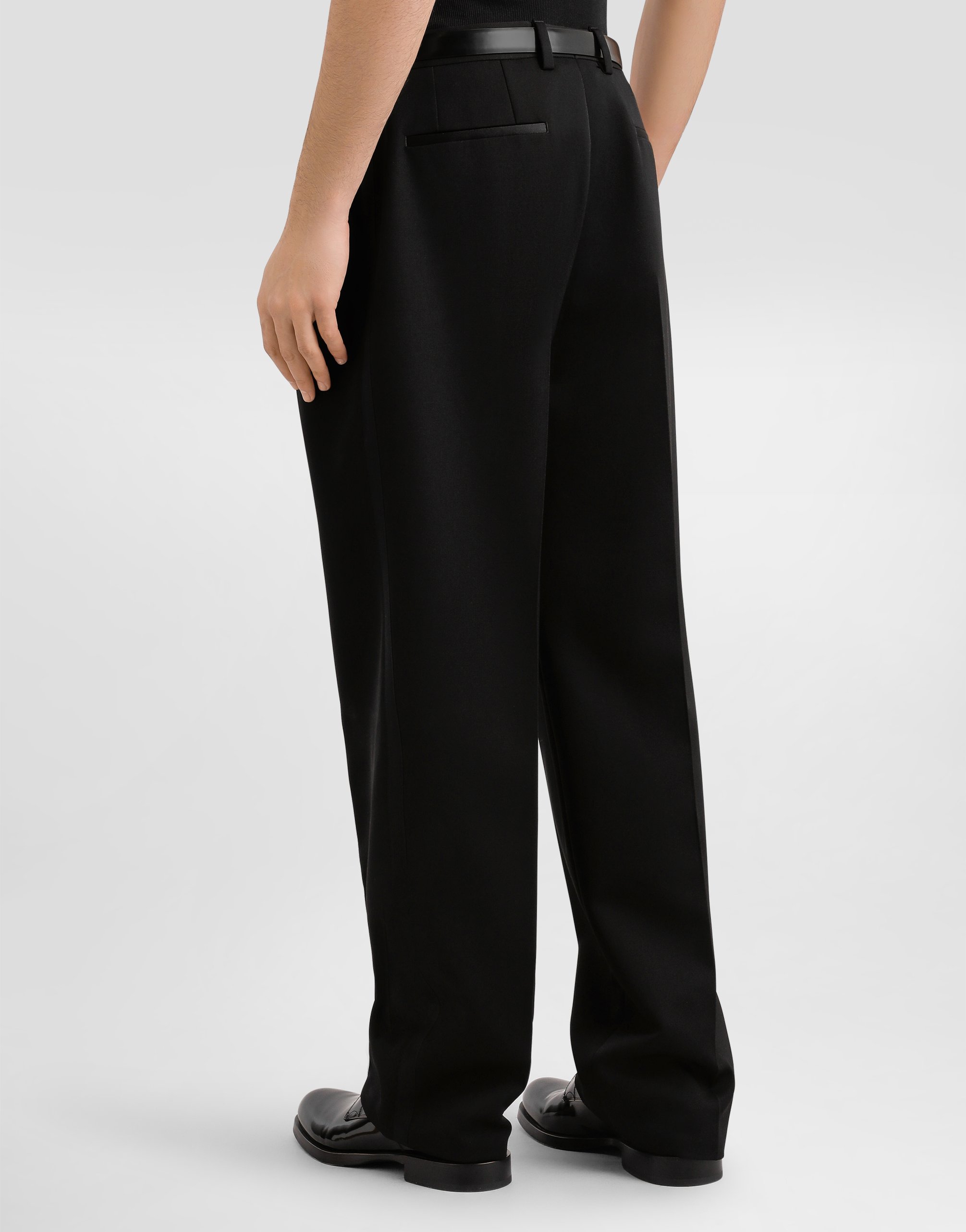 Wool gabardine trousers