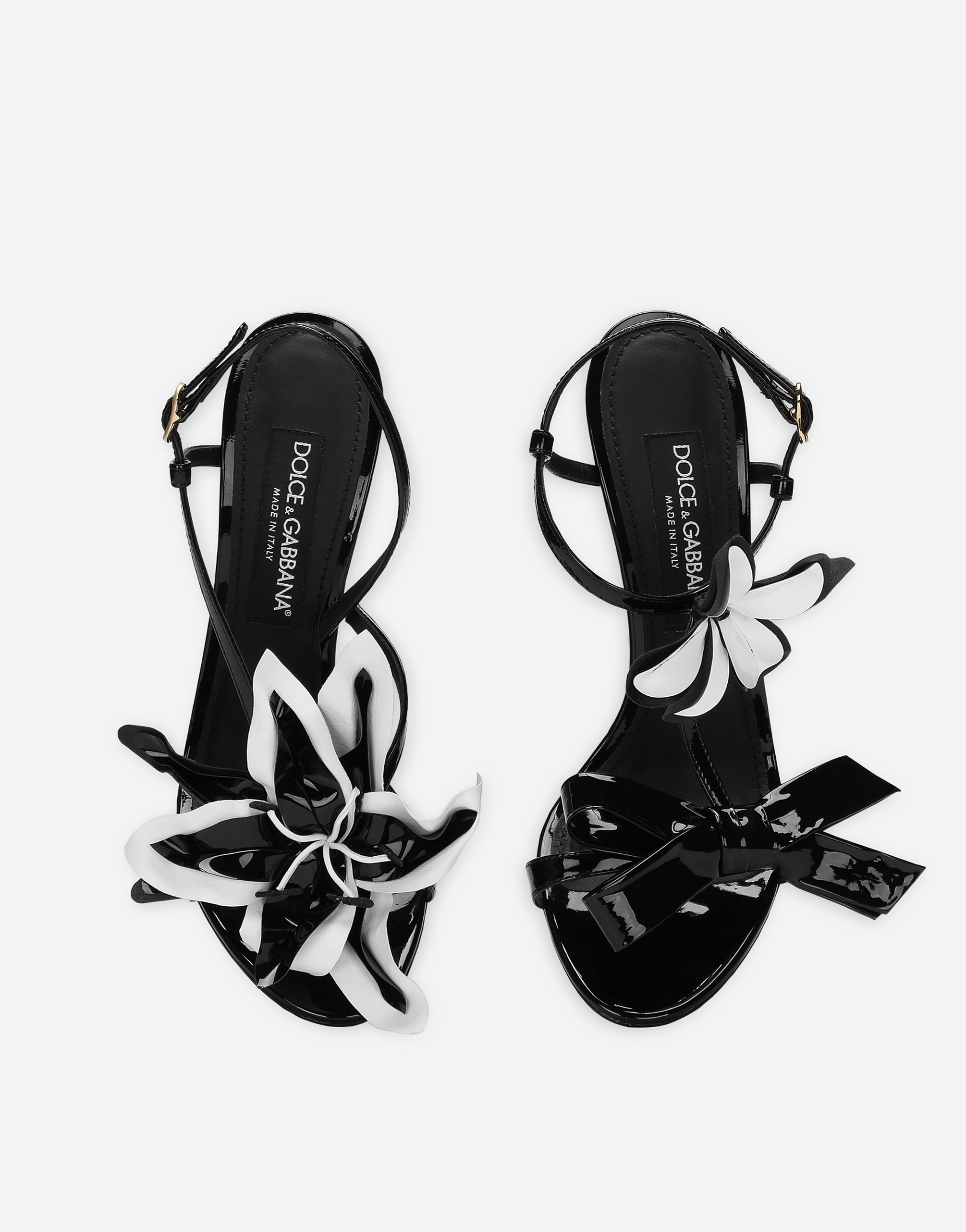 Dolce & Gabbana Patent Leather Sandals In Black