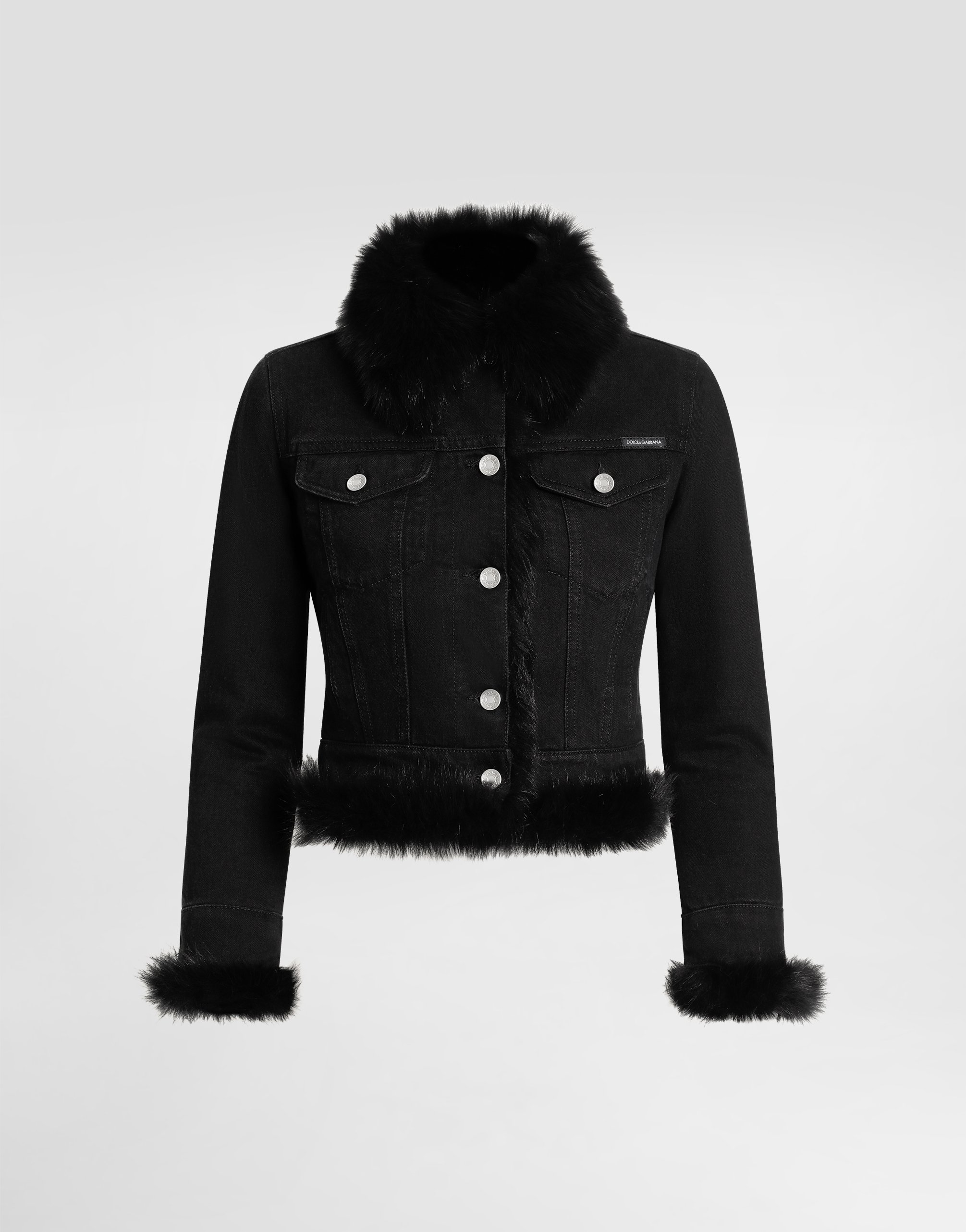 Denim jacket lined with fur