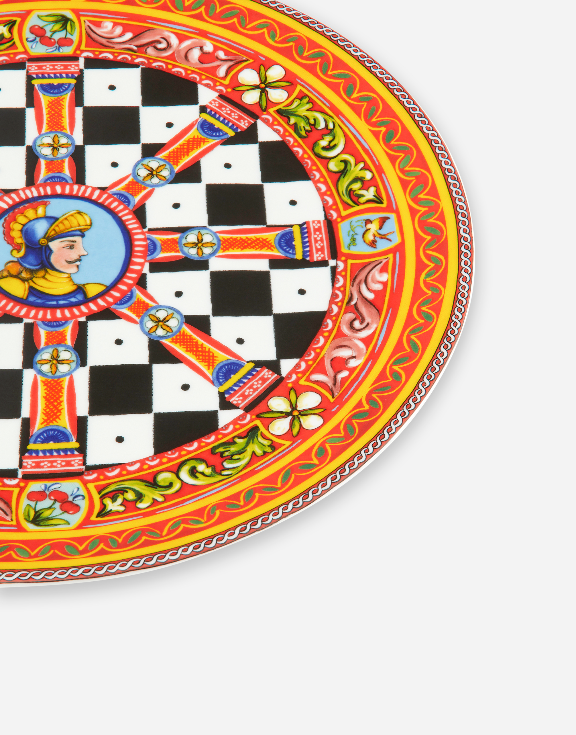 Dolce & Gabbana Porcelain Charger Plate In Multicolor