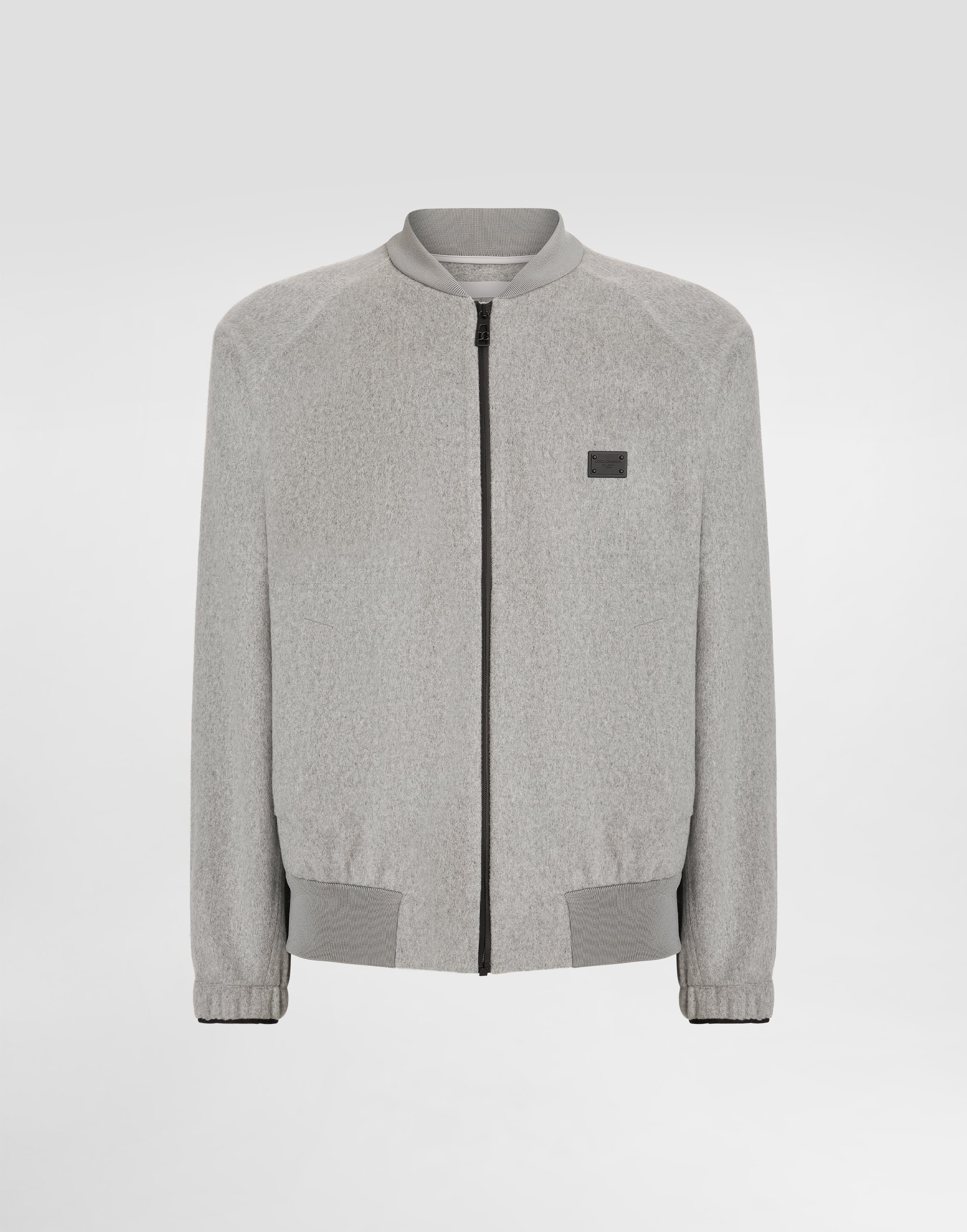 Dolce & Gabbana Cashmere And Wool Bomber Jacket With Tag - Man Coats And Jackets Gray