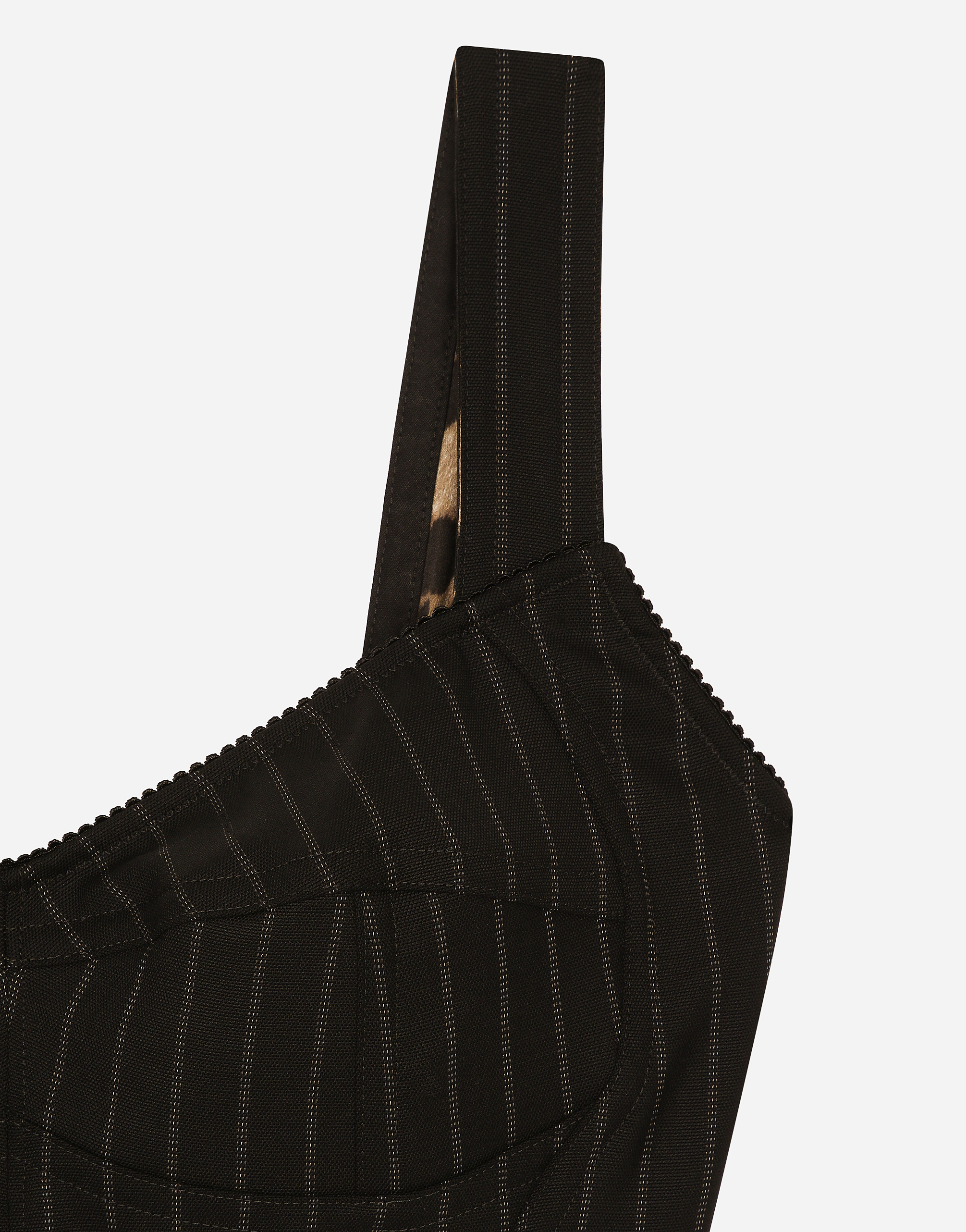 Dolce & Gabbana Pinstriped Bustier Top In Multicolor