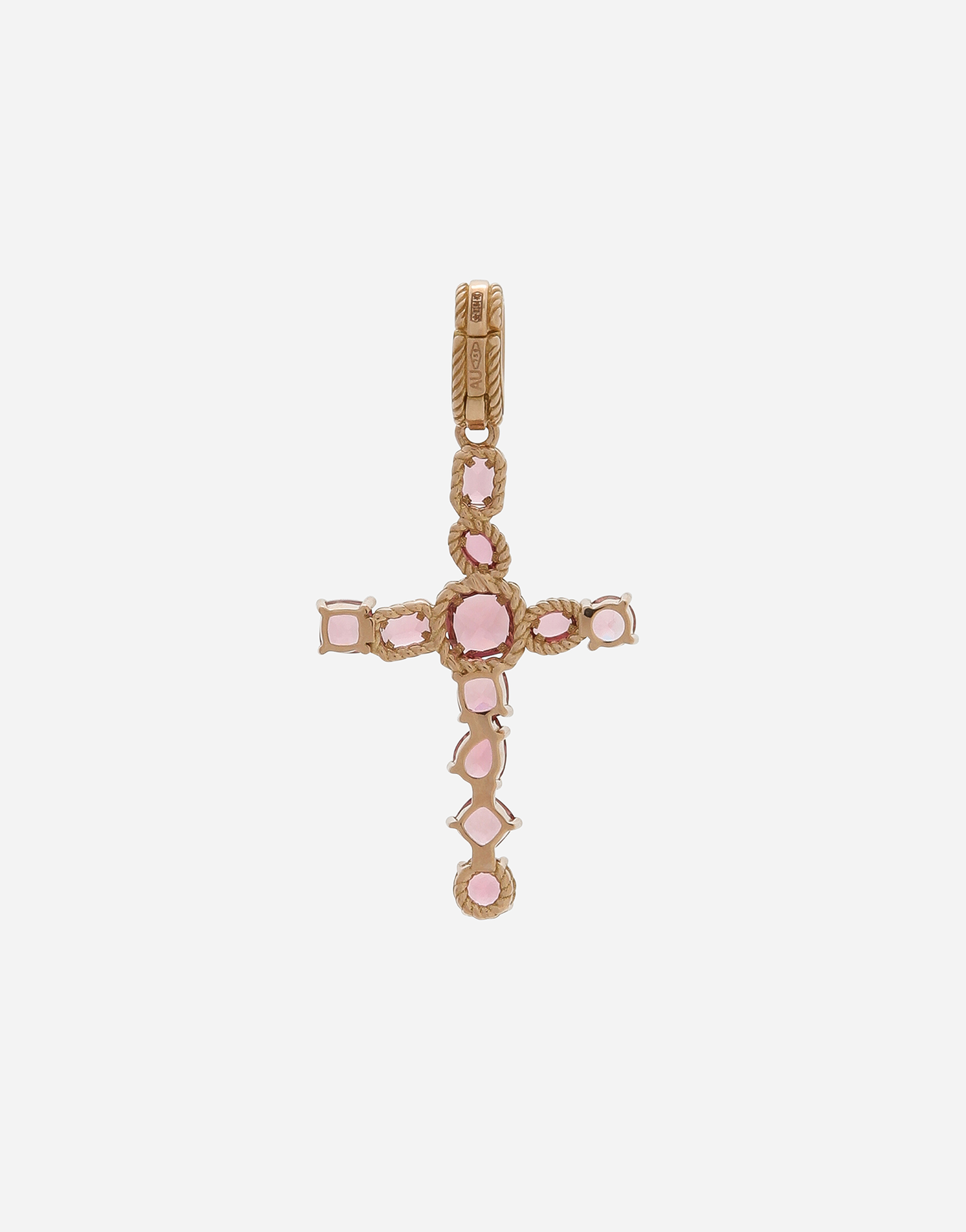 Shop Dolce & Gabbana Anna Charm In Red Gold 18kt With Pink Tourmalines