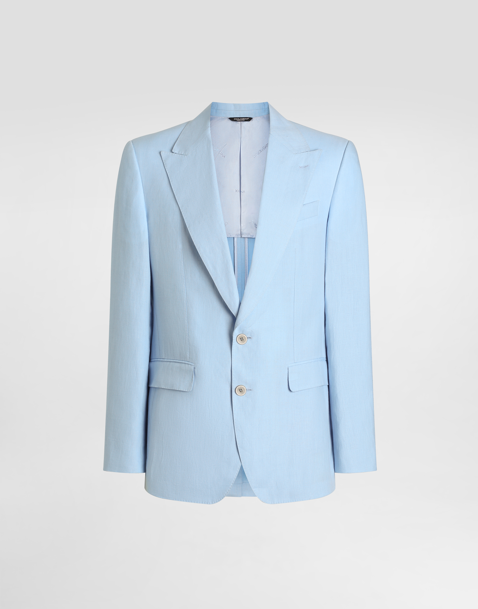Sicilia single-breasted linen jacket in Azure for Men