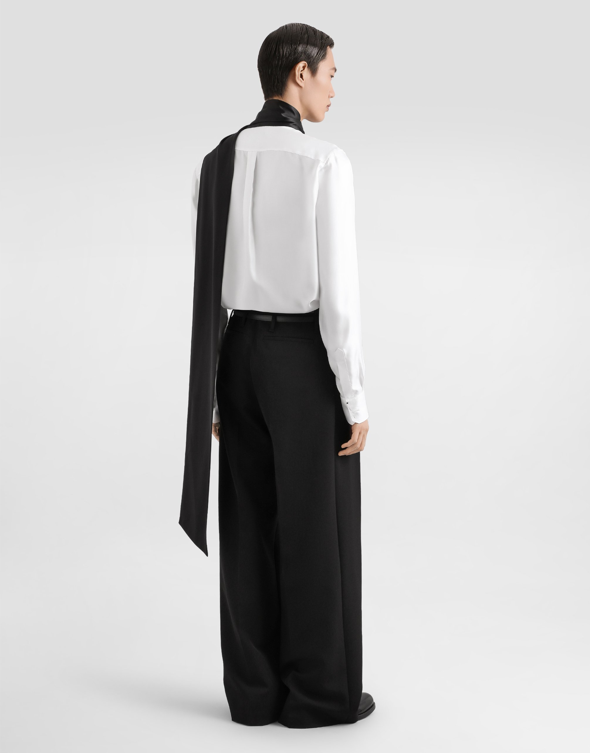 Dolce & Gabbana Wool Gabardine Trousers In Black