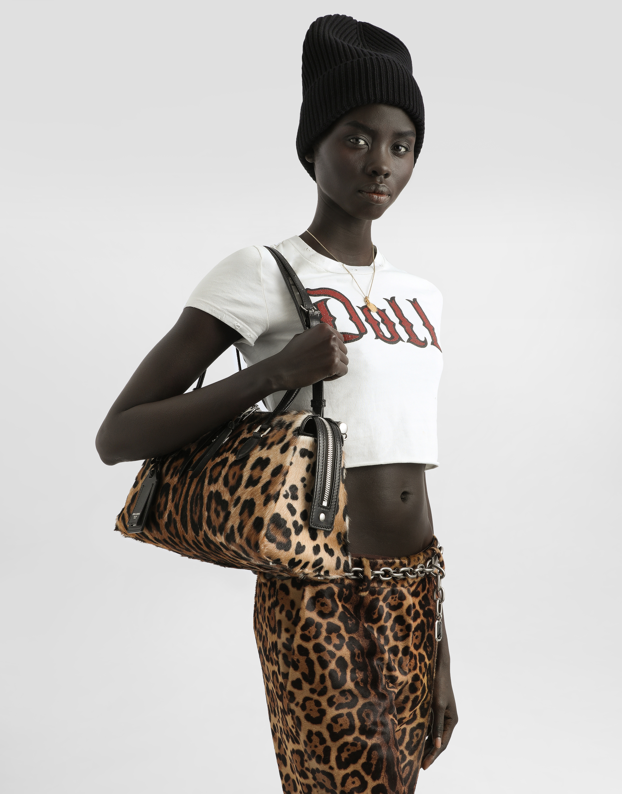 Dolce & Gabbana Leo-print Vittoria Bag In Brown