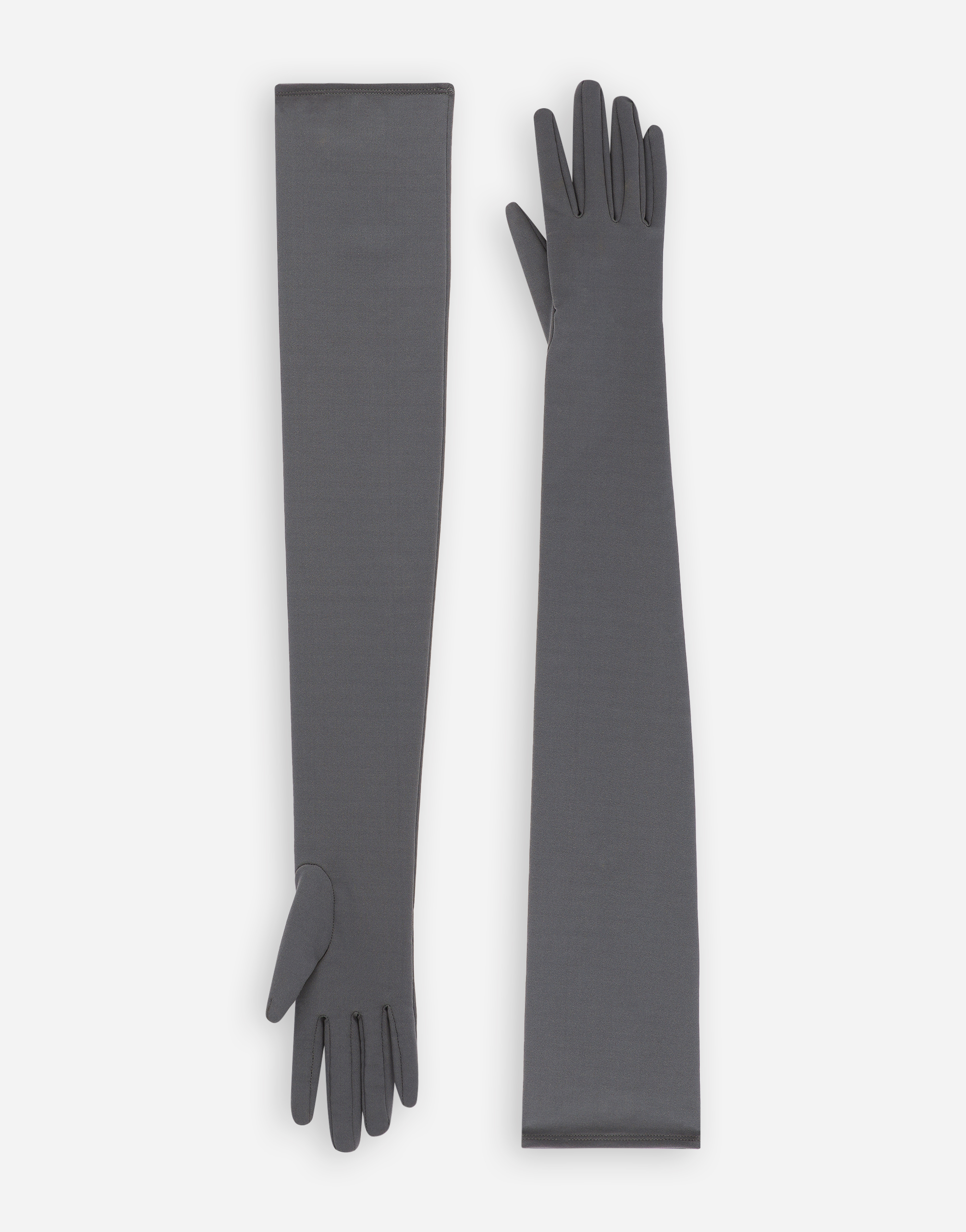 Dolce & Gabbana Long Stretch Jersey Milano Rib Gloves - Woman Hats And Gloves Multi-colored S