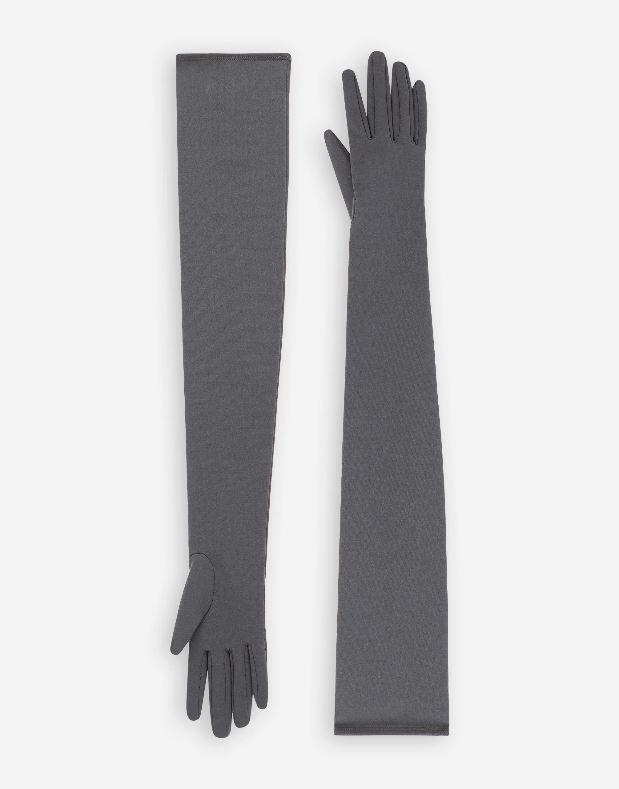 Shop Dolce & Gabbana Long Stretch Jersey Milano Rib Gloves In Multicolor