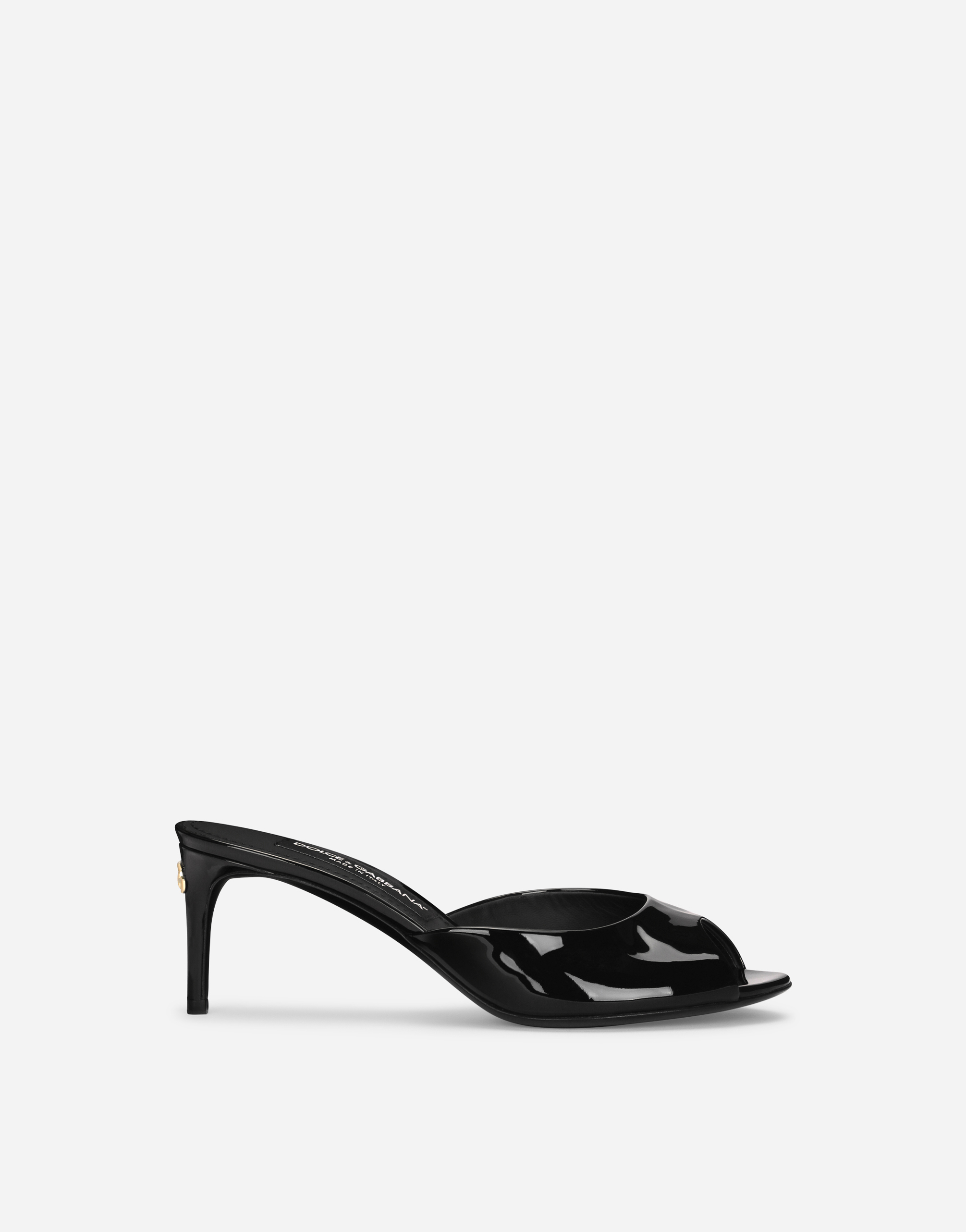 Dolce & Gabbana Black Patent Leather Slingback In Black