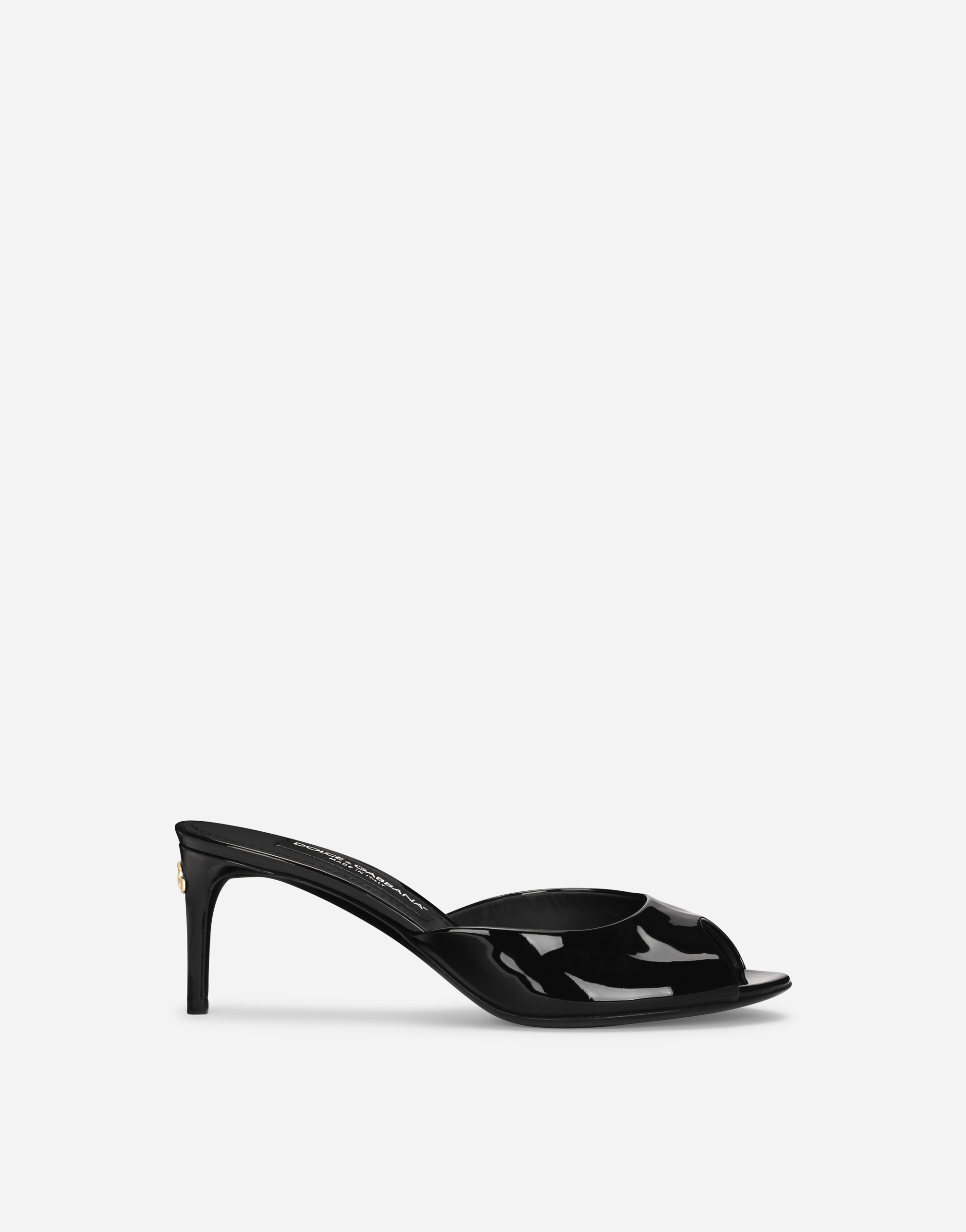 Shop Dolce & Gabbana Patent Leather Mules In Black