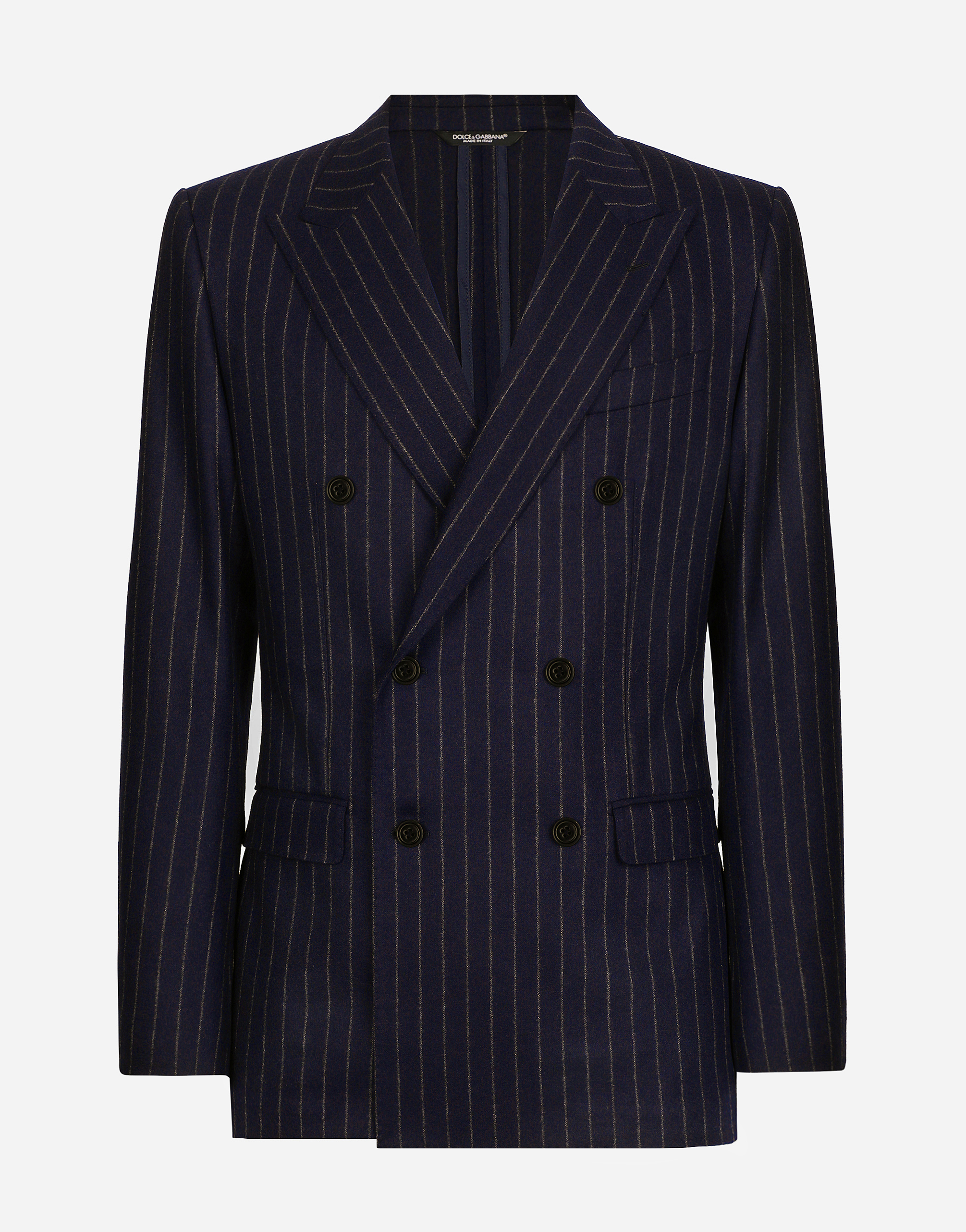 Dolce & Gabbana Double-breasted Pinstripe Flannel Taormina-fit Jacket - Man Suits And Blazers Multi-colored