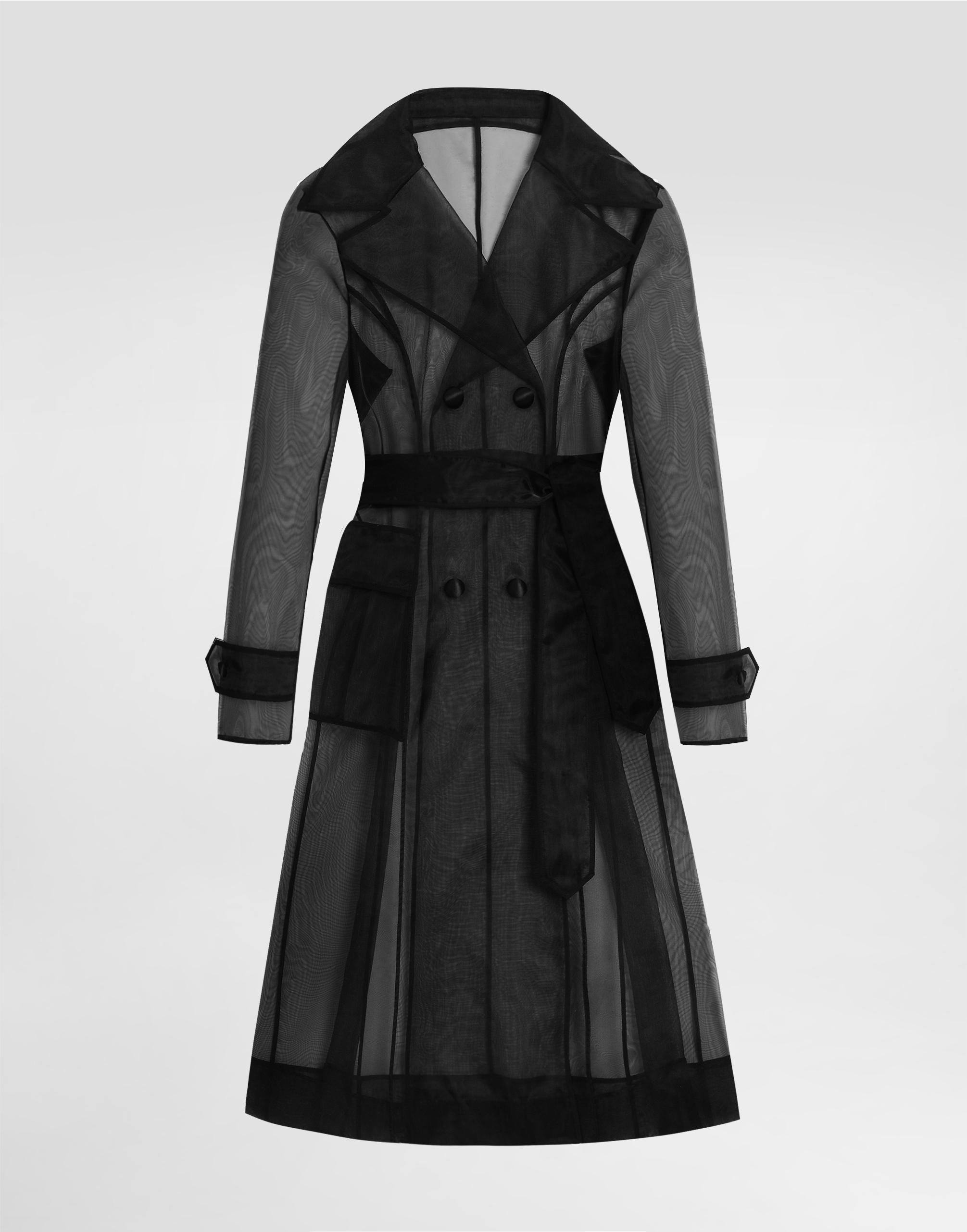 Dolce & Gabbana Technical Organza Trench Coat - Woman Coats And Jackets Black