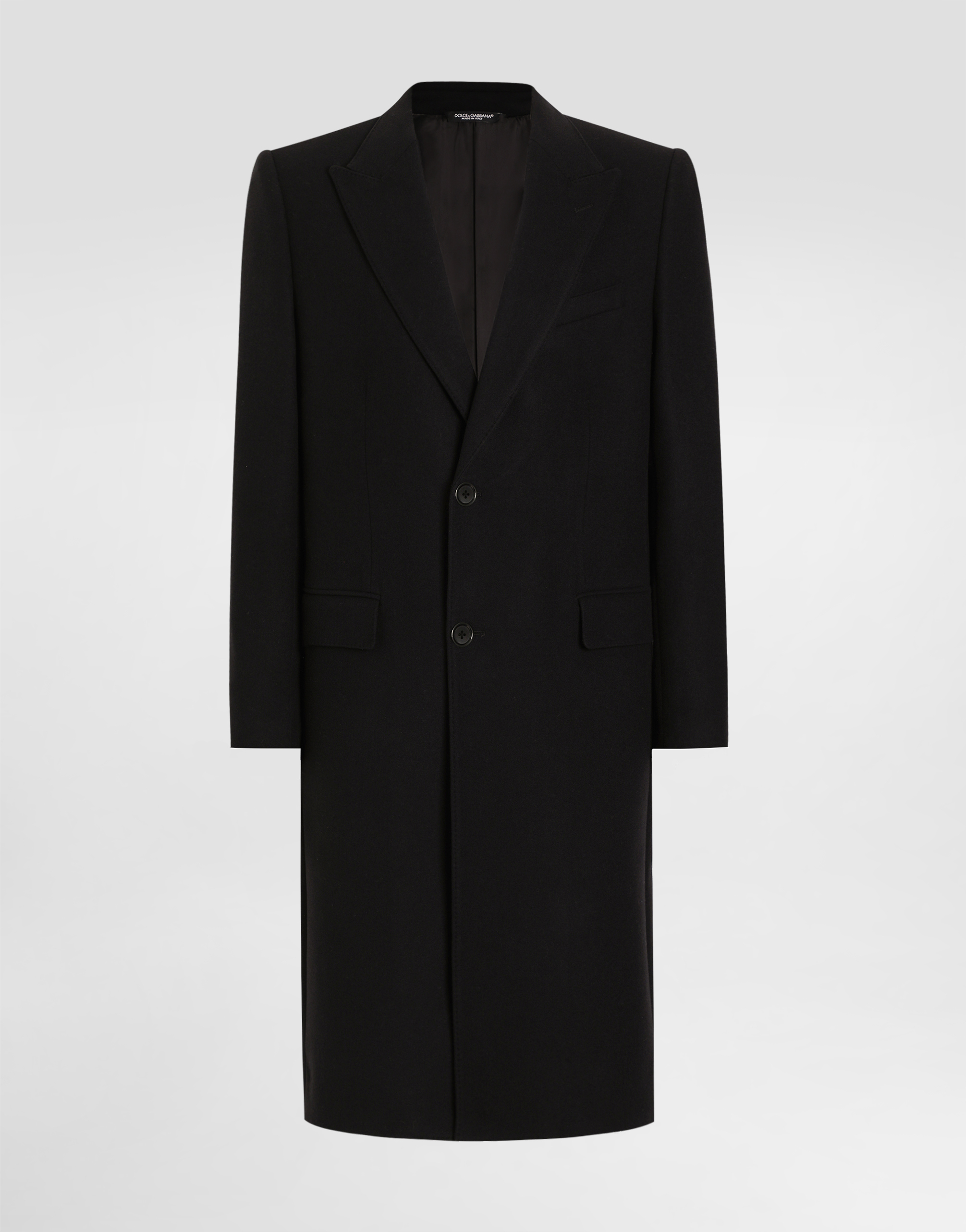 Dolce & Gabbana Single-breasted Wool Coat - Man Coats And Jackets Black Wool