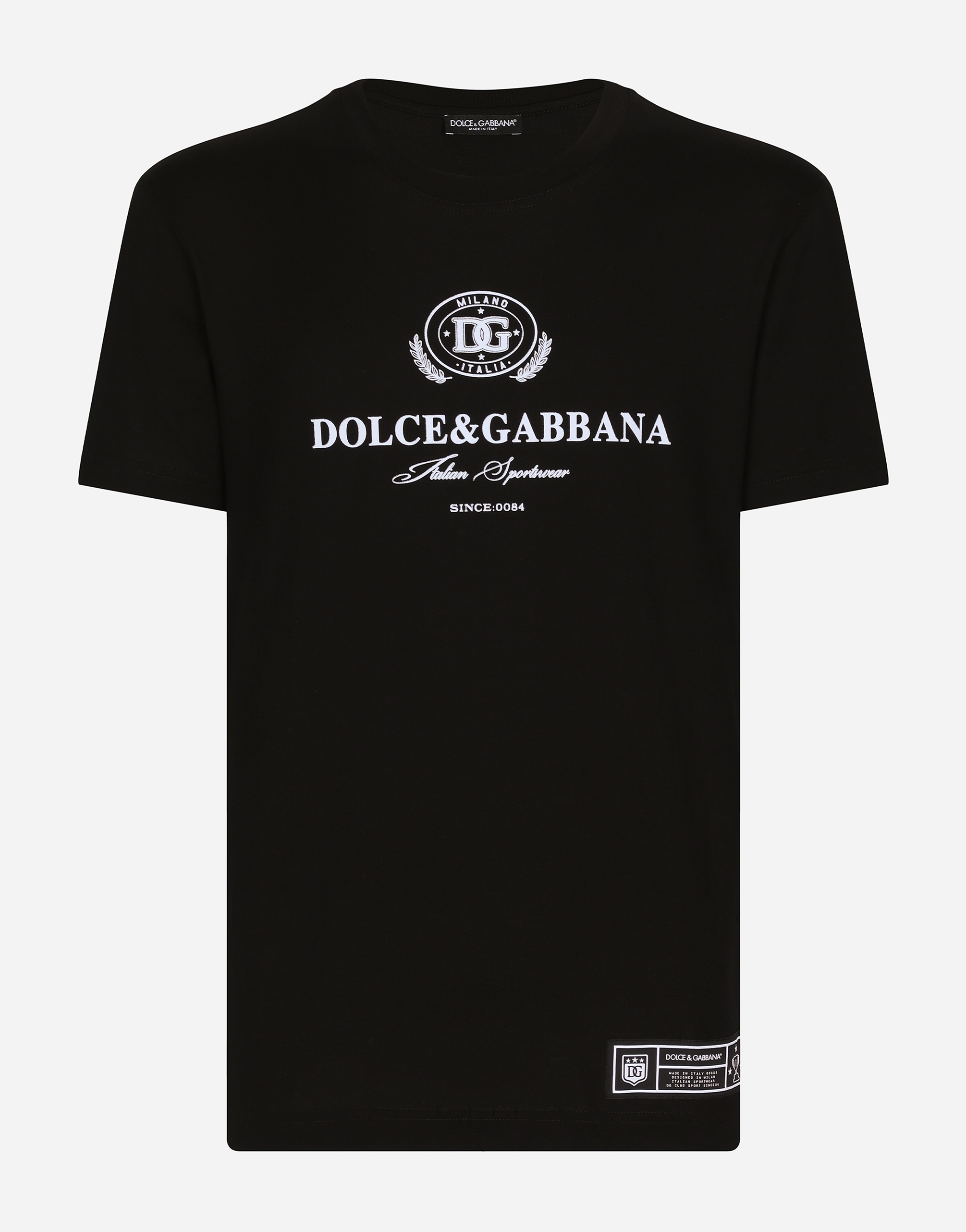 Dolce & Gabbana Cotton T-shirt With Logo Print In Black | ModeSens