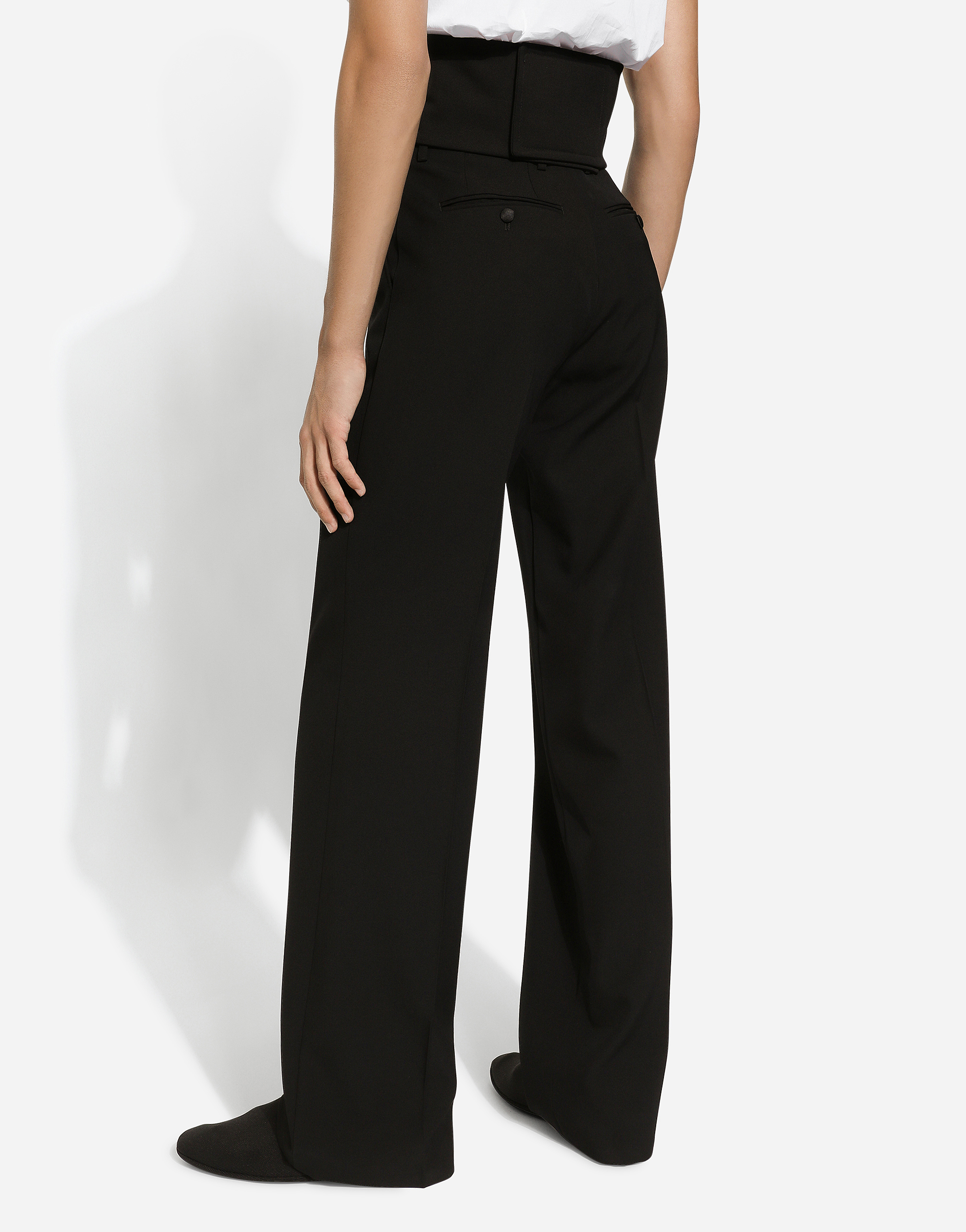 Dolce & Gabbana Pressed-crease Tailored-cut Trousers In ブラック